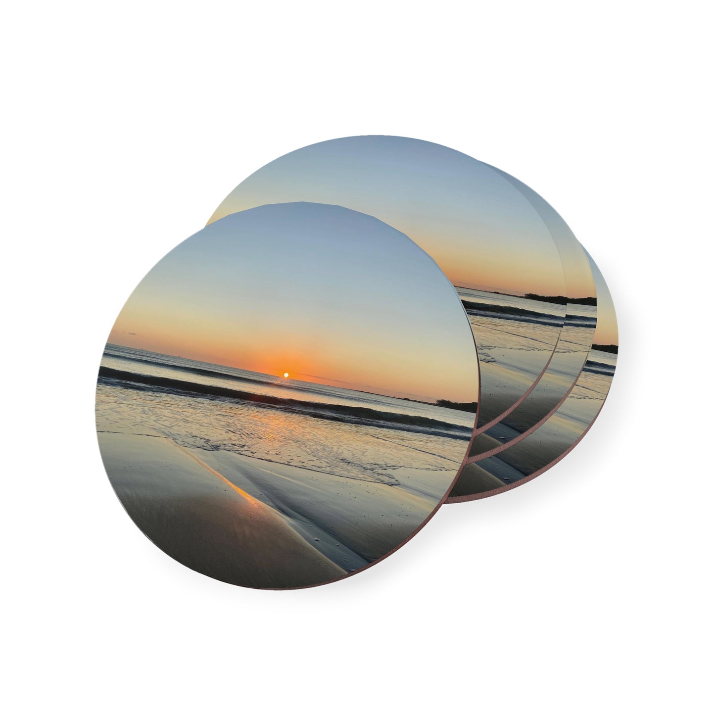 Tropical Sunrise Coasters - Beach Vibe Drinkware Essentials