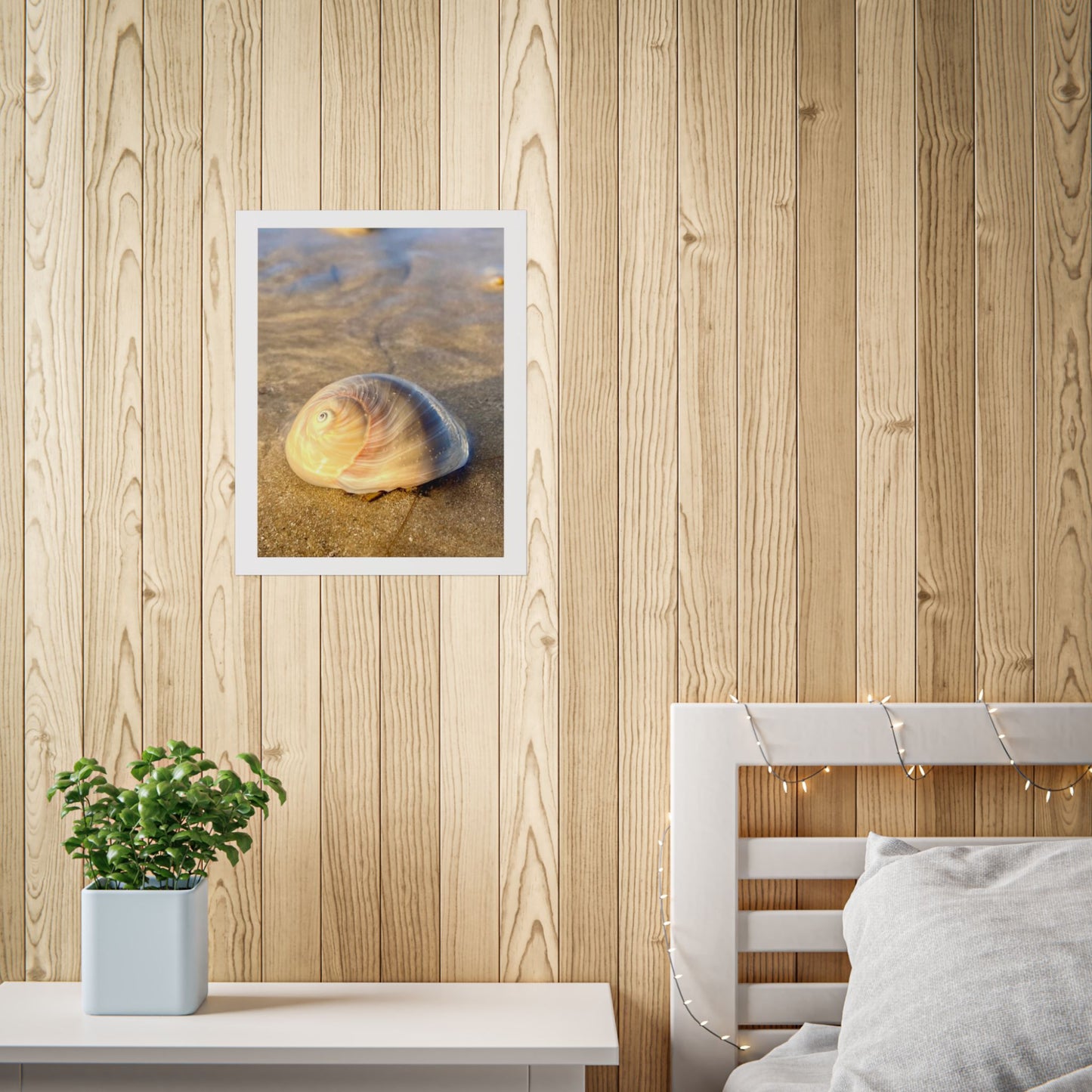 Coastal Serenity Unframed Poster – Shell Art Print for Beach Lovers