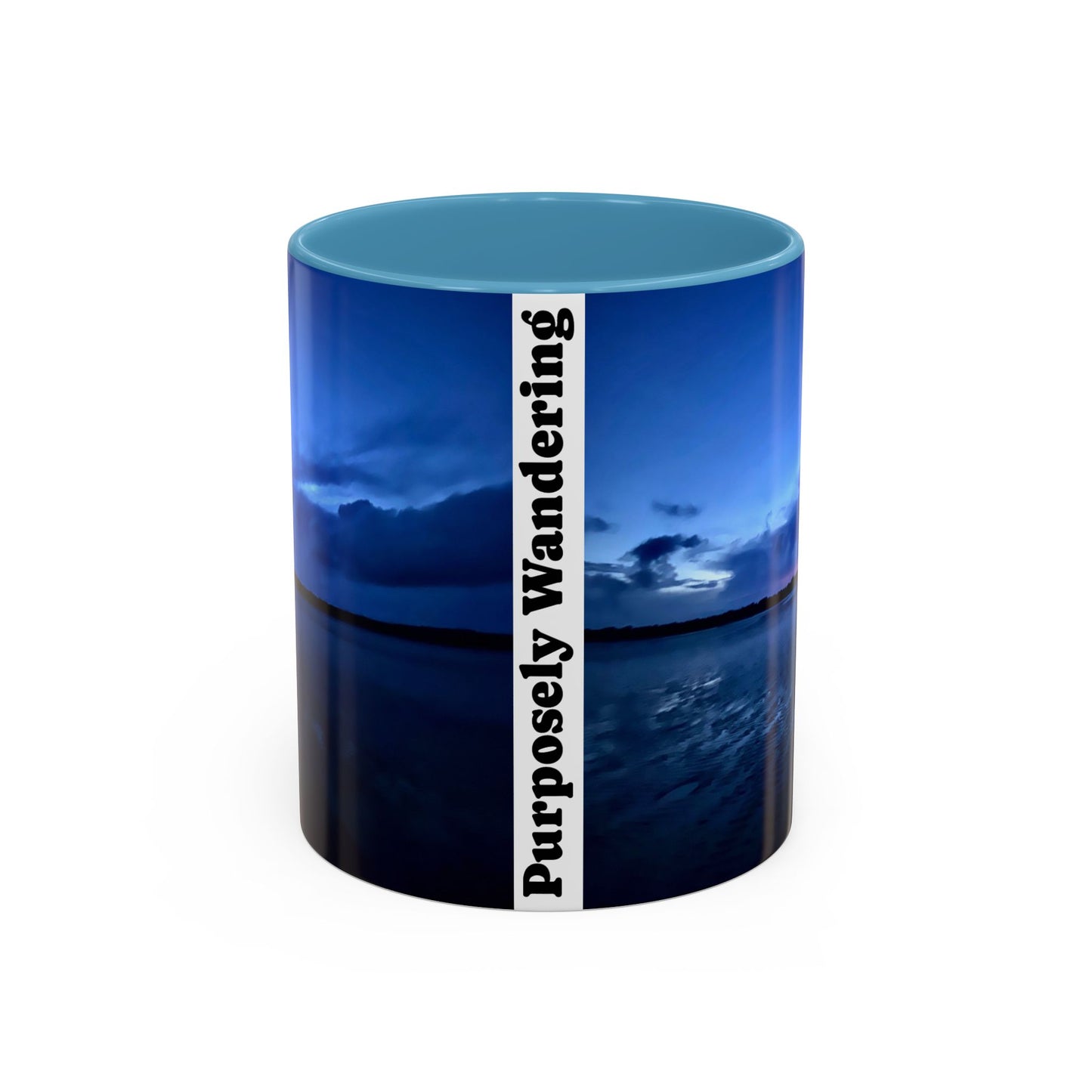 Purposely Wandering Accent Coffee Mug - Serene Sunset Design for Nature Lovers