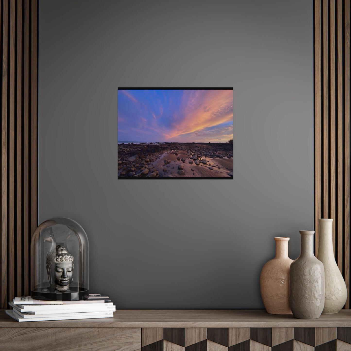 Serene Sunset Unframed Poster - Coastal Landscape Art for Home Decor