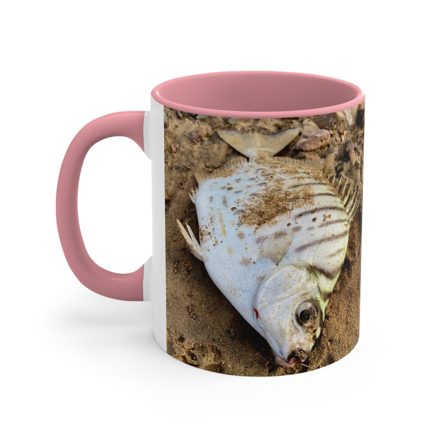 Purposeful Wandering Scat Fish Accent Mug – 11oz Colorful Coffee Cup for Nature Lovers