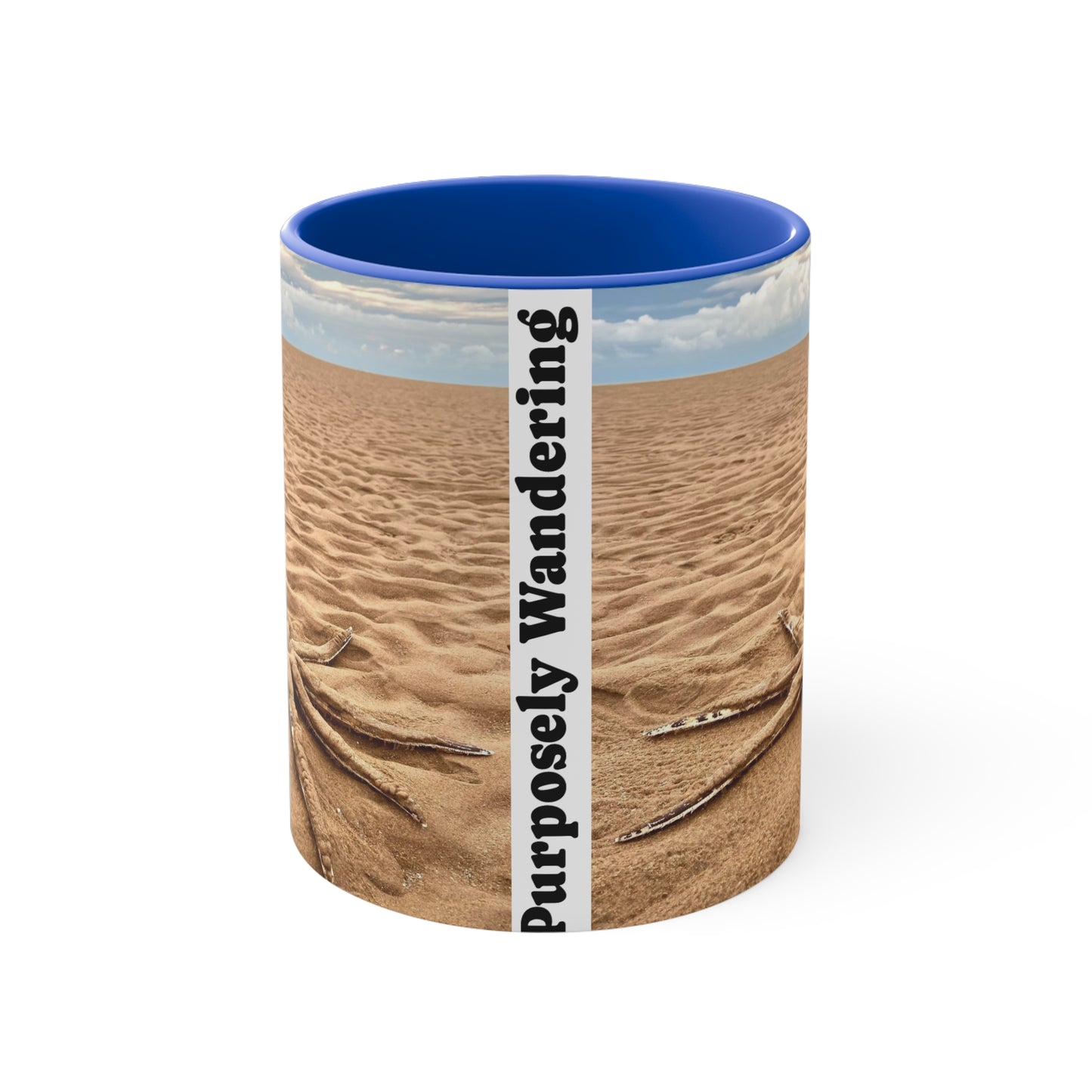 Purposely Wandering 11oz Colorful Accent Mug - Beach Vibes for Adventure Lovers