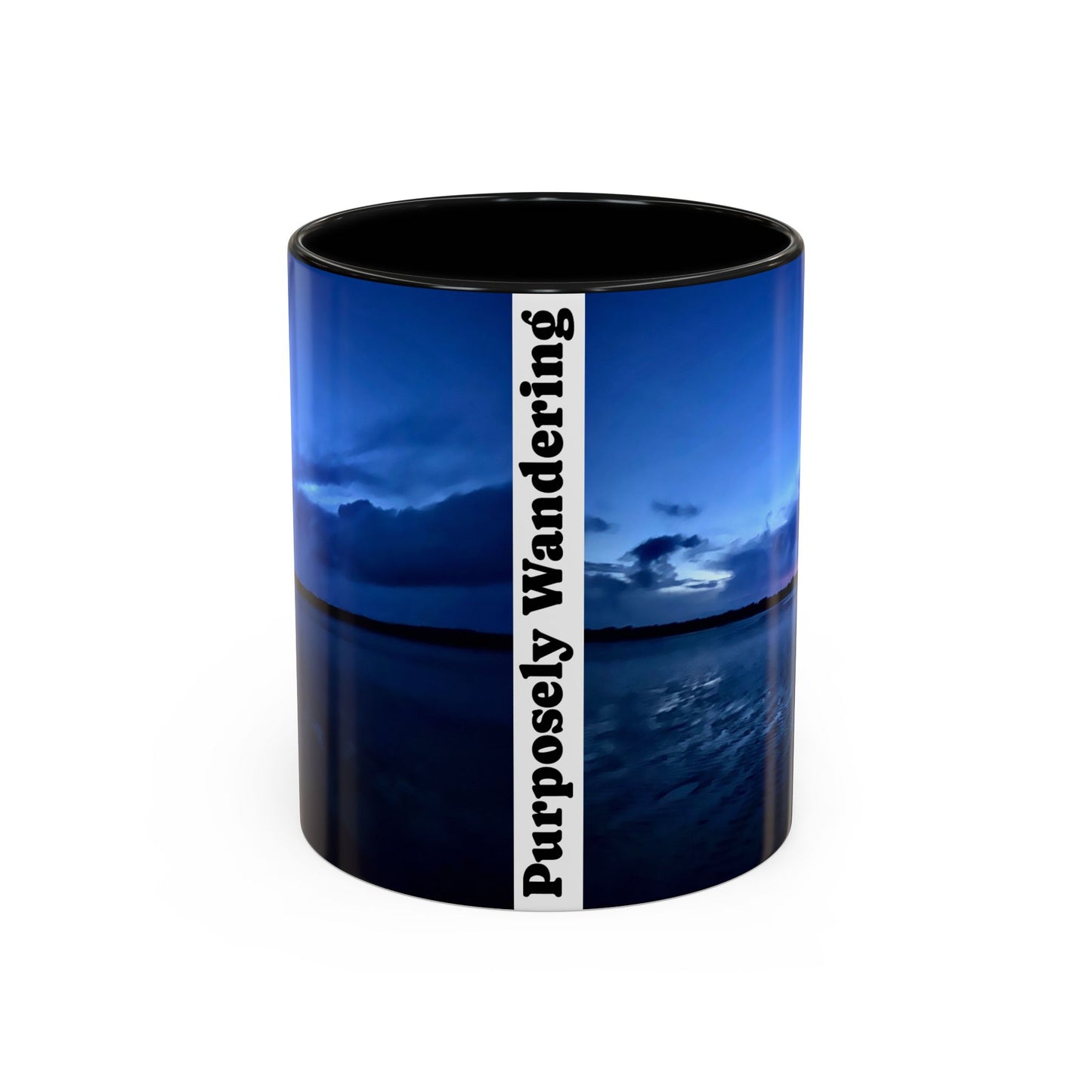Purposely Wandering Accent Coffee Mug - Serene Sunset Design for Nature Lovers