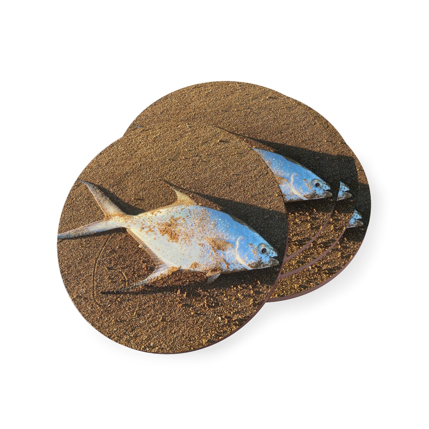 Beach Vibe Coasters with Dart Fish Design - Perfect for Summer Gatherings & Coastal Decor