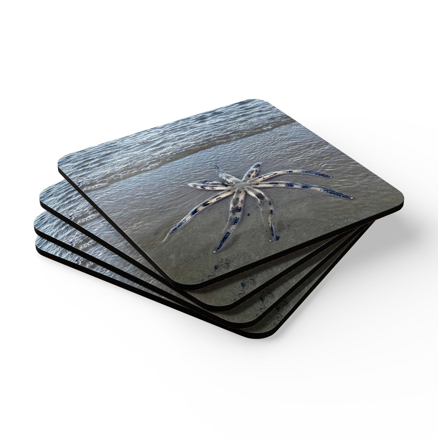 Ocean-Inspired Corkwood Coaster Set - Beachy Home Decor for Nature Lovers