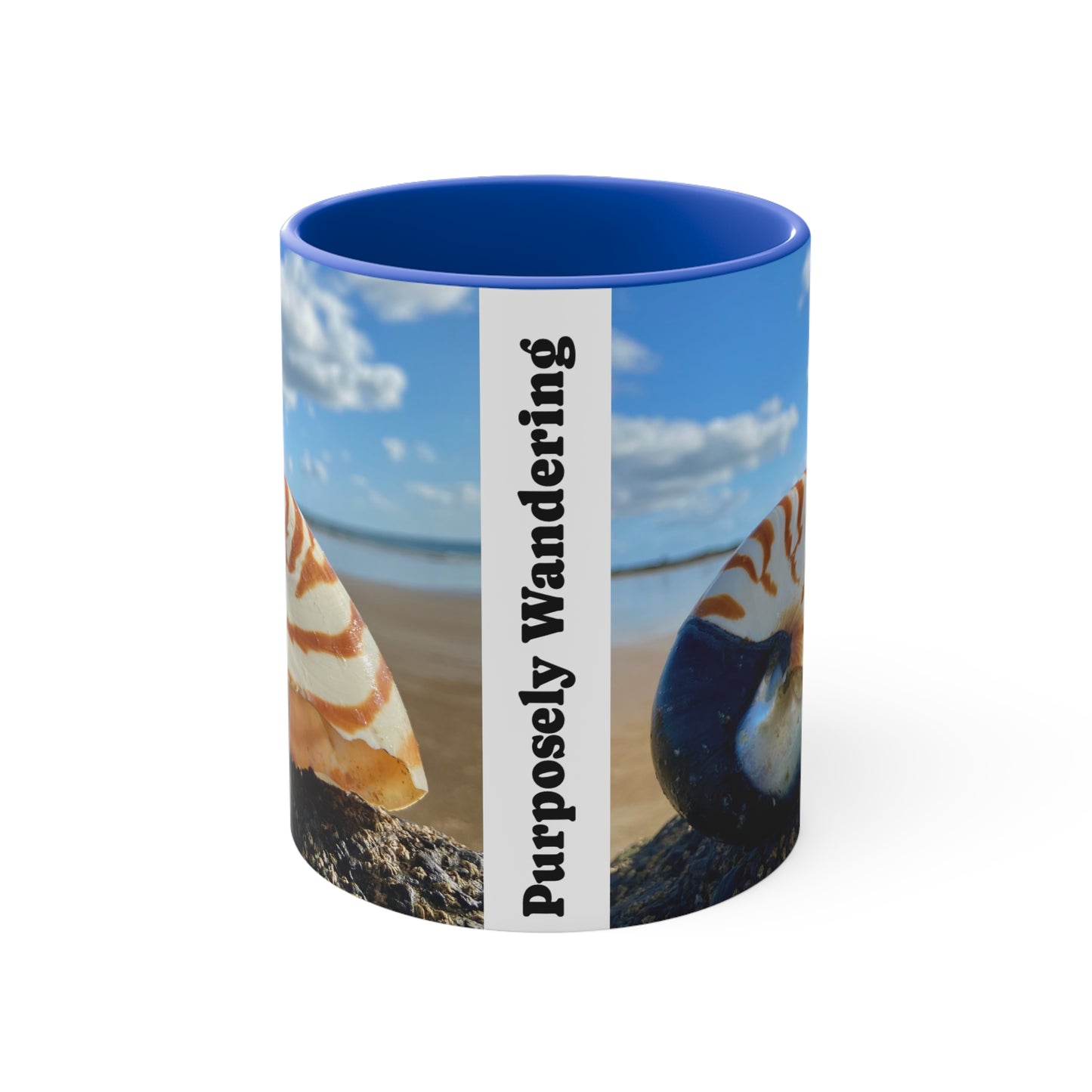 Colorful Nautilus Mug - Purposefully Wandering - 11oz Coffee Cup for Beach Lovers