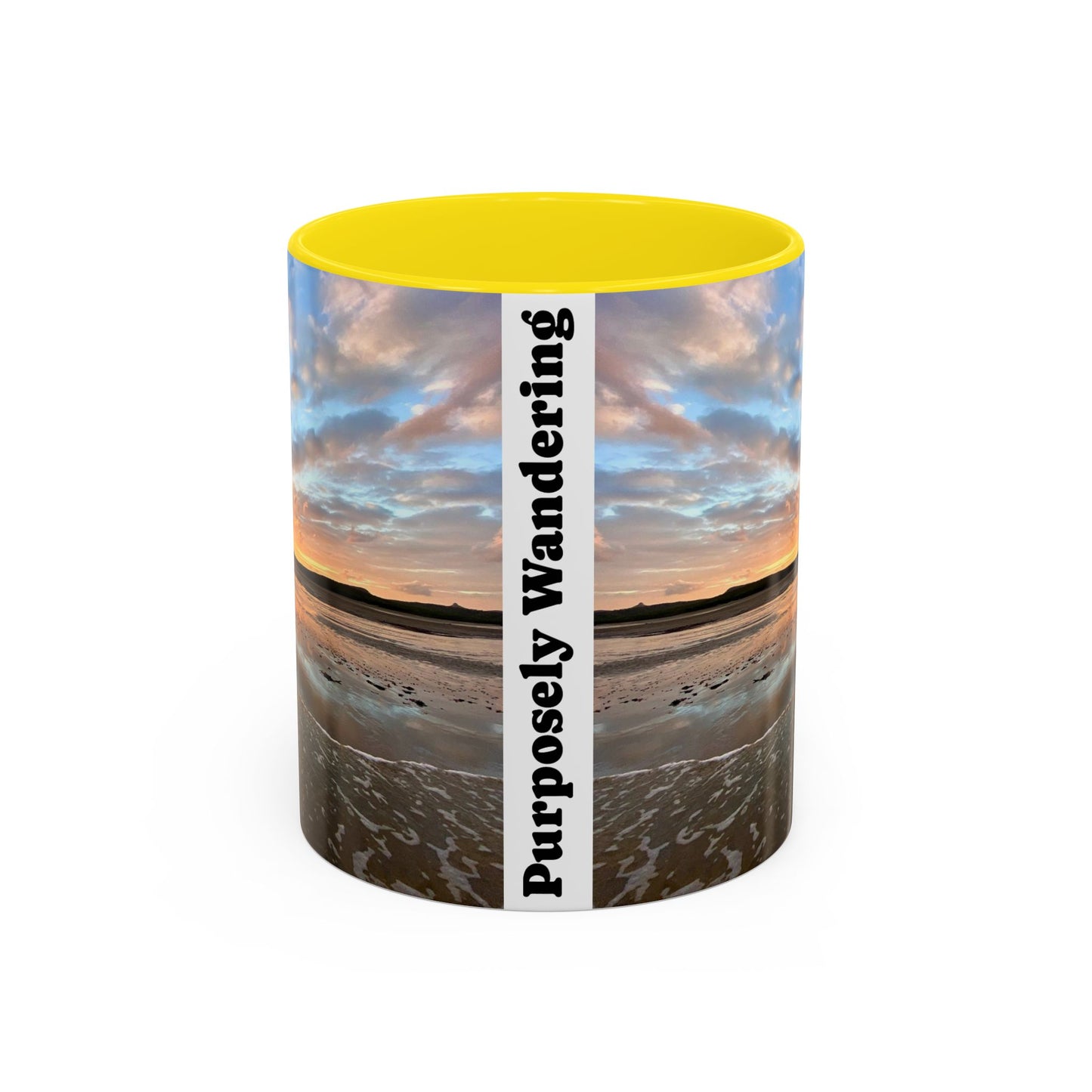 Purposely Wandering Coffee Mug - 11oz & 15oz with Sunset Beach Design