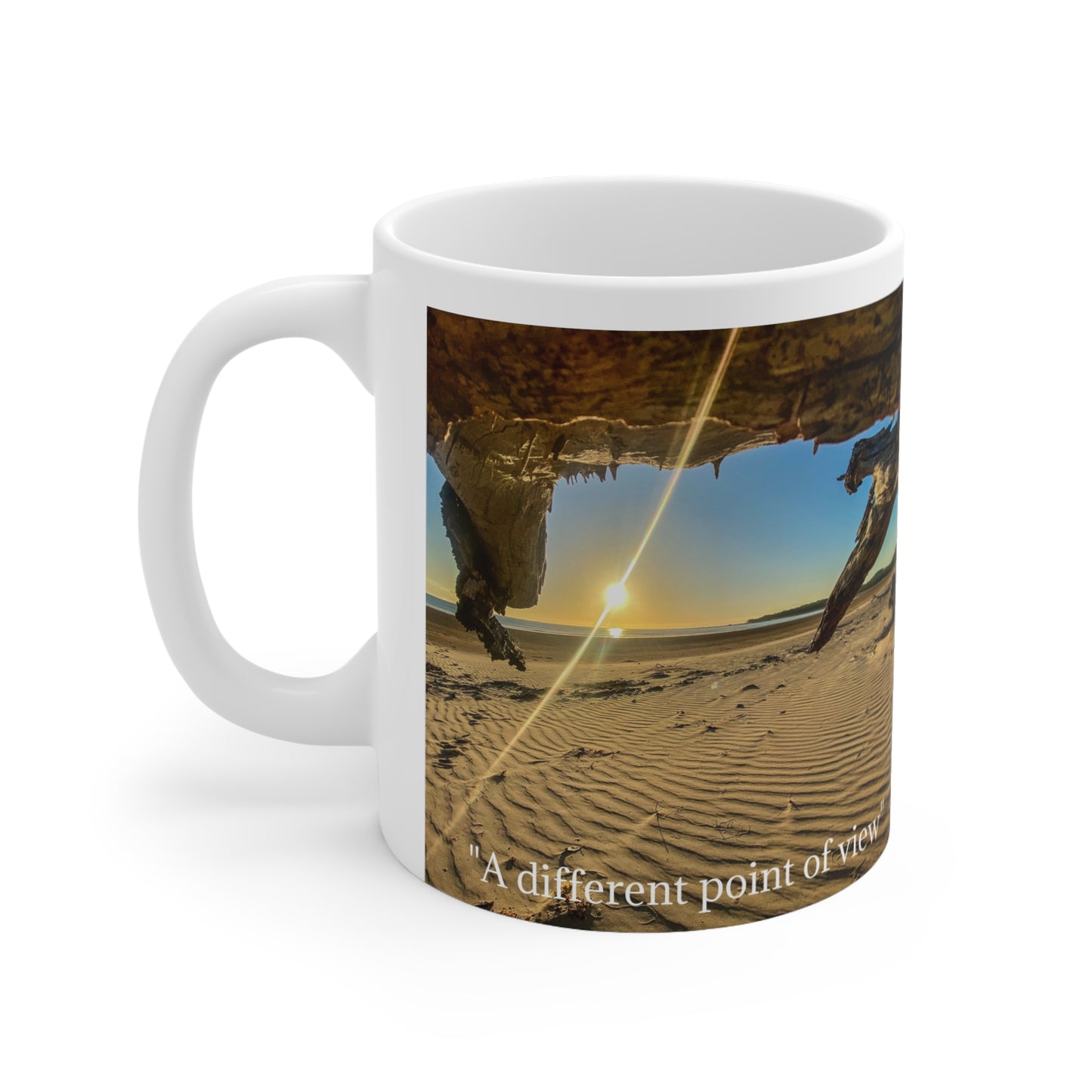 “A different point of view” White Ceramic Mug, 11oz