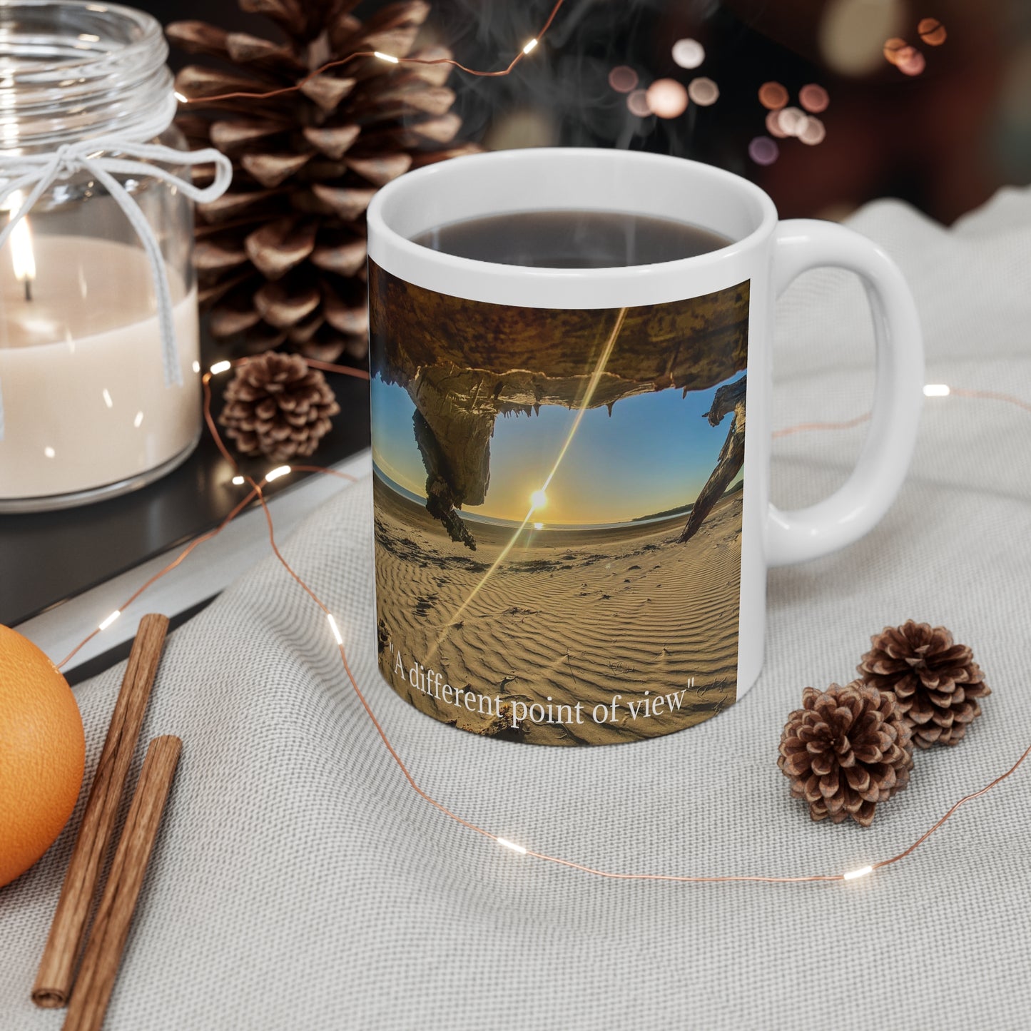 “A different point of view” White Ceramic Mug, 11oz