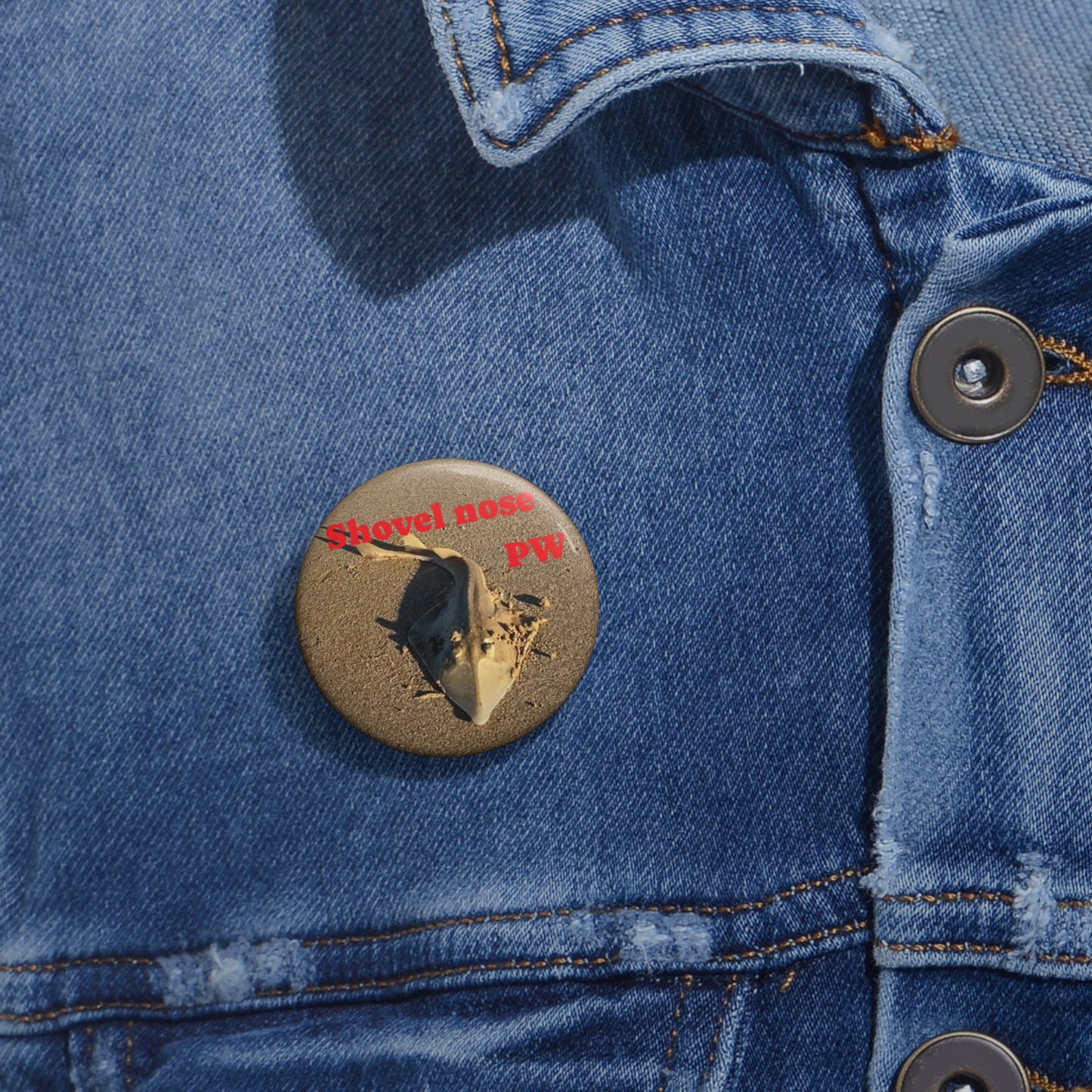 Fishing- Shovel nose ray Pin Button