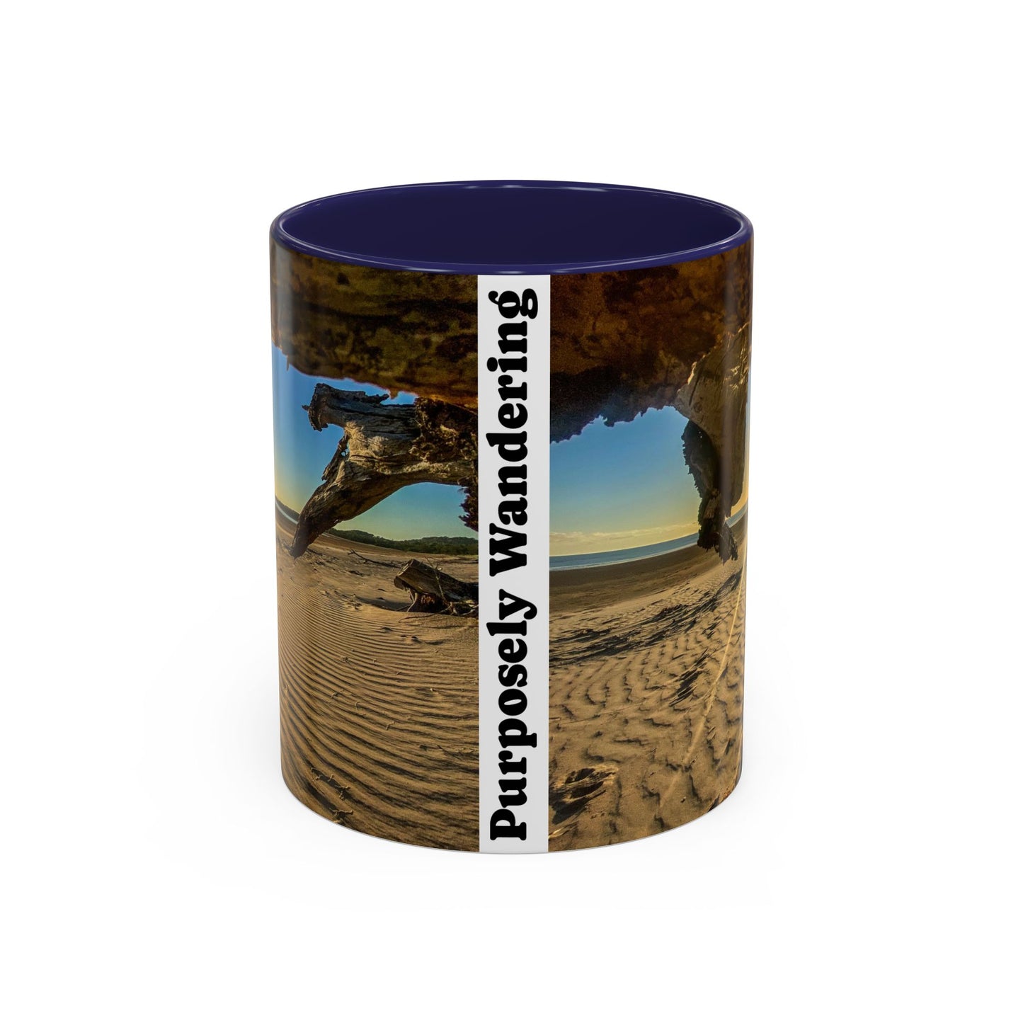 Purposely Wandering Accent Coffee Mug - Coastal Adventure Design - Perfect Gift for Nature Lovers