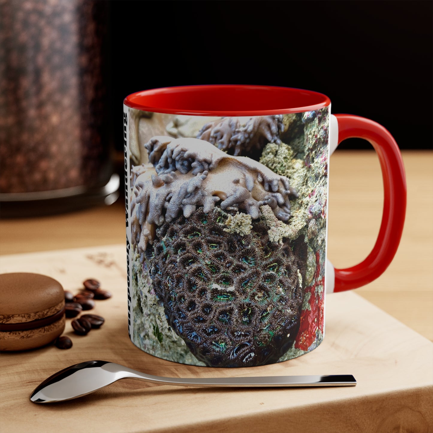 Purposely Wandering Coral Accent Mug - 11oz Colorful Coffee Cup
