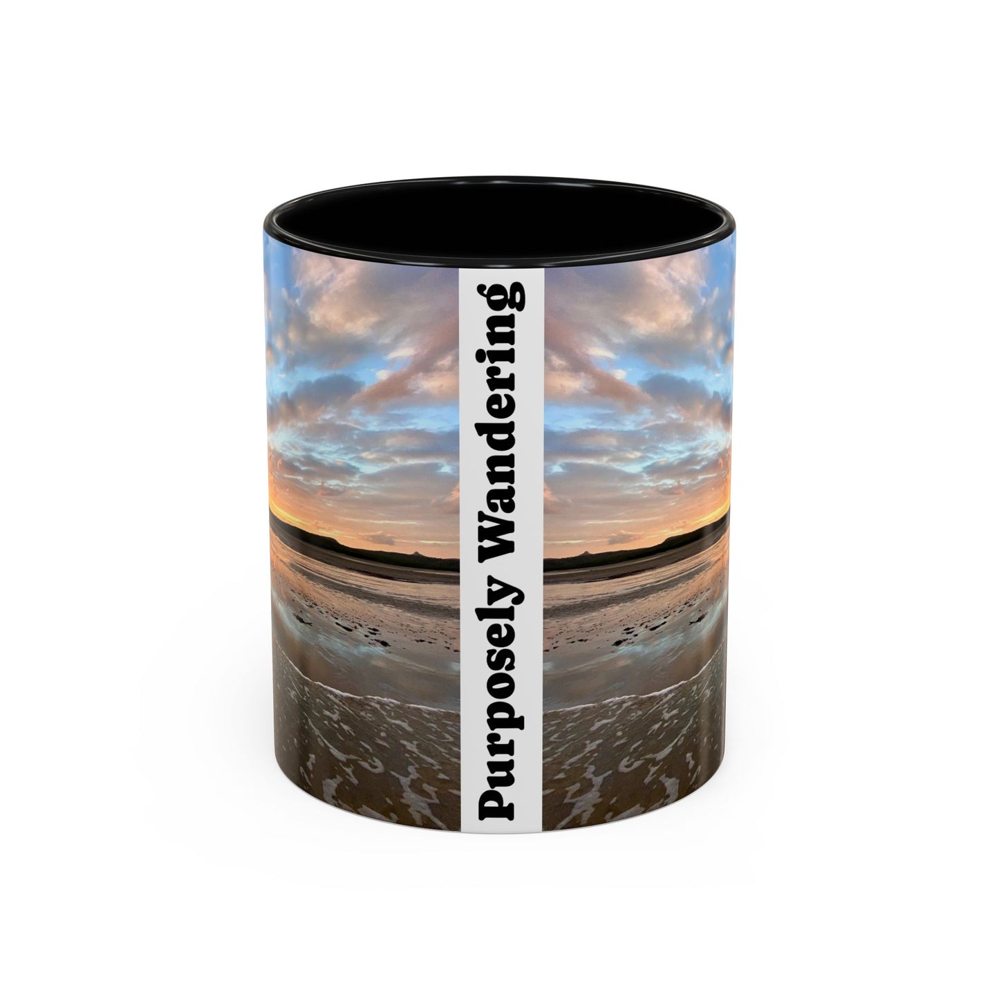 Purposely Wandering Coffee Mug - 11oz & 15oz with Sunset Beach Design