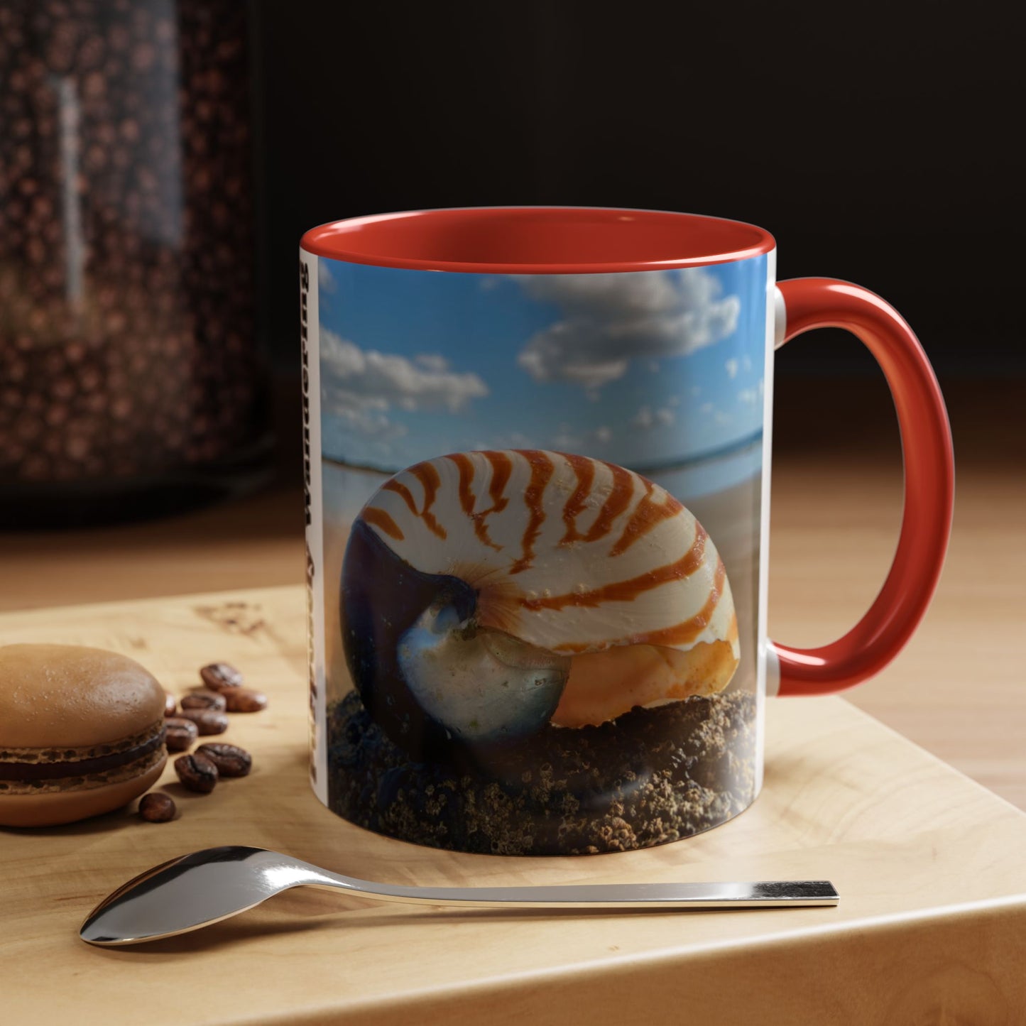 Beach-Inspired Accent Coffee Mug - 'Purposely Wandering' Design