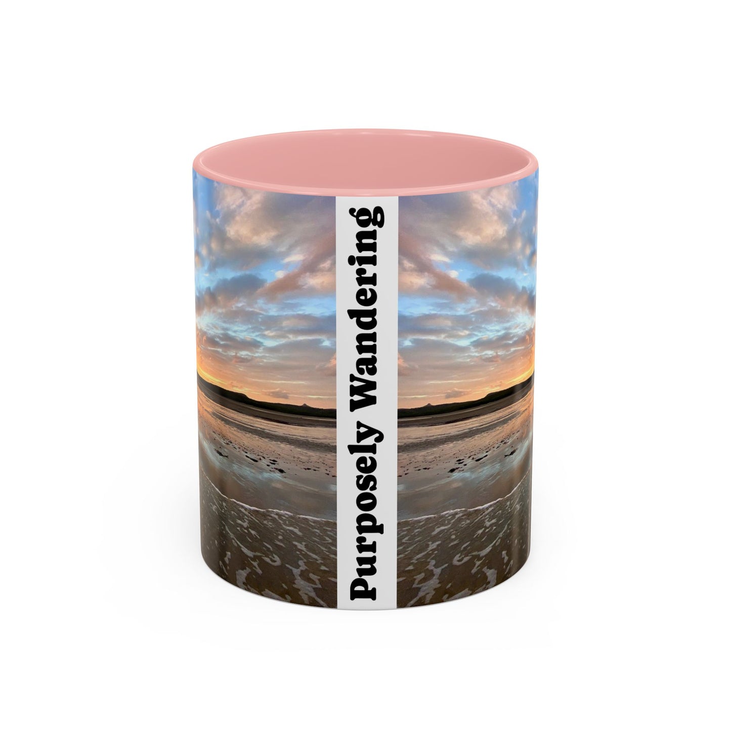 Purposely Wandering Coffee Mug - 11oz & 15oz with Sunset Beach Design