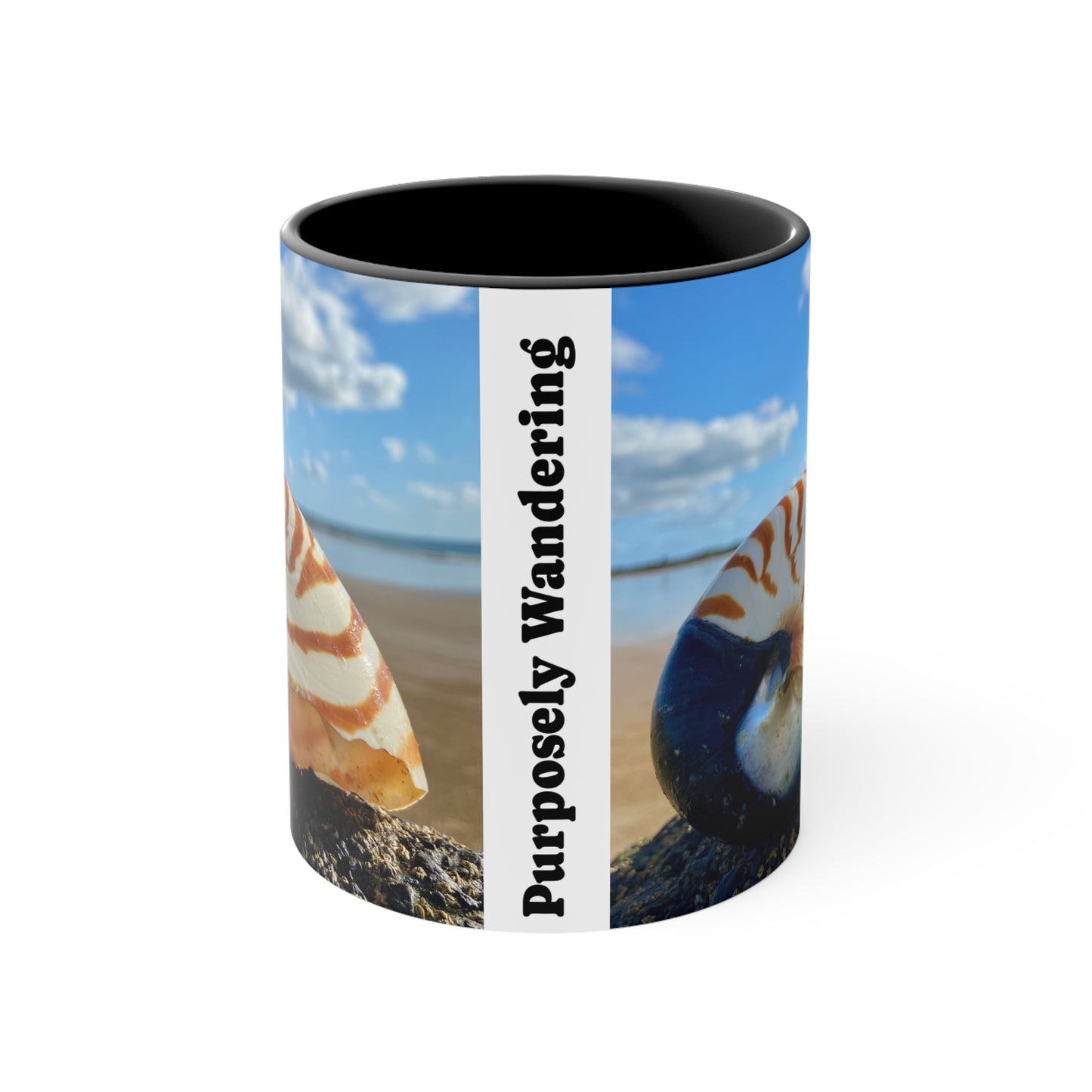 Colorful Nautilus Mug - Purposefully Wandering - 11oz Coffee Cup for Beach Lovers