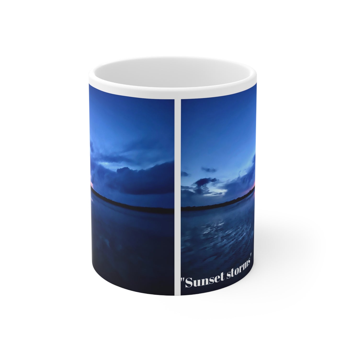 “Sunset storms” White Ceramic Mug, 11oz