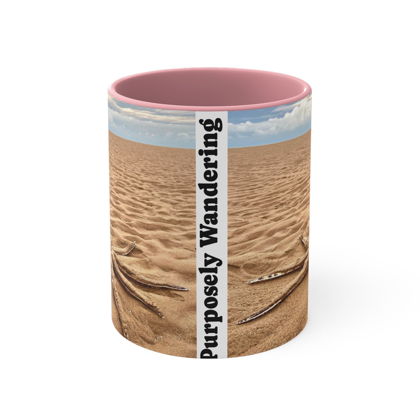 Purposely Wandering 11oz Colorful Accent Mug - Beach Vibes for Adventure Lovers