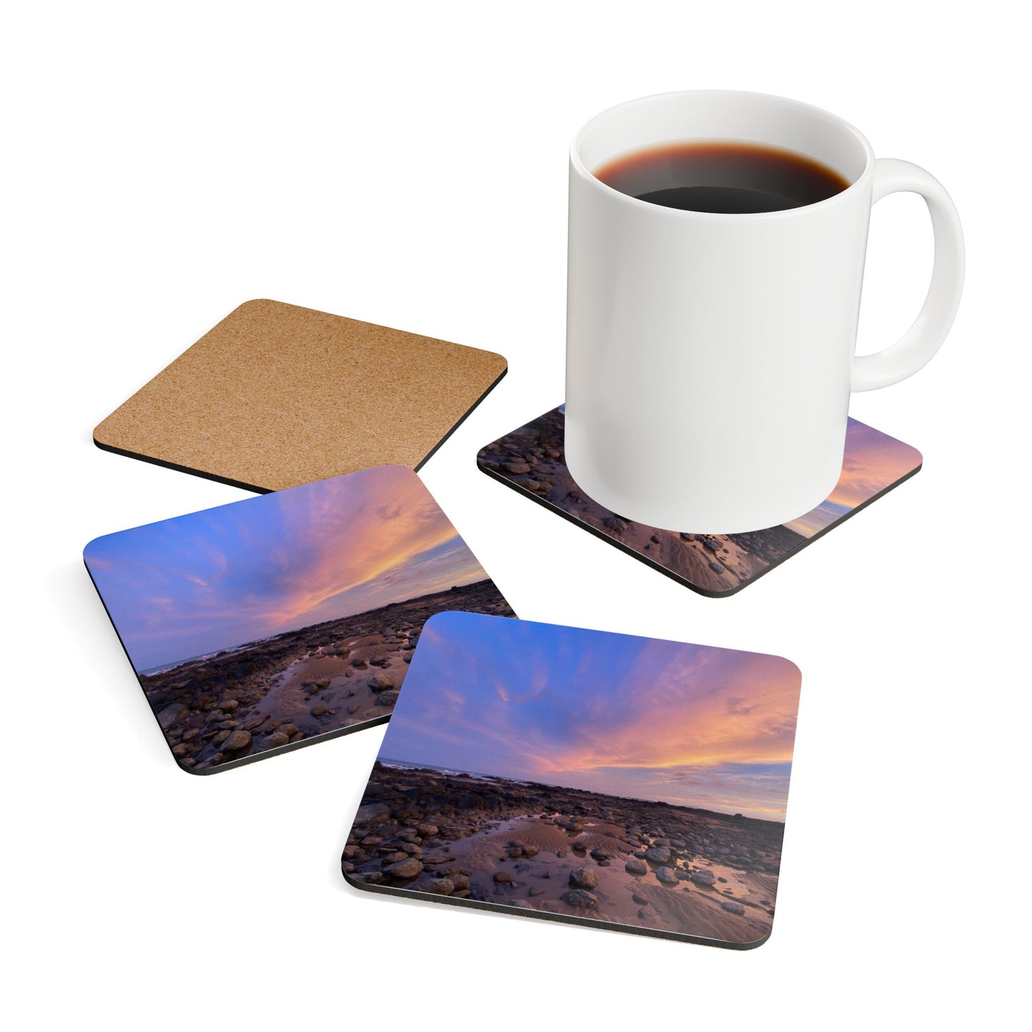 Scenic Corkwood Coaster Set - Nature Inspired Drink Coasters