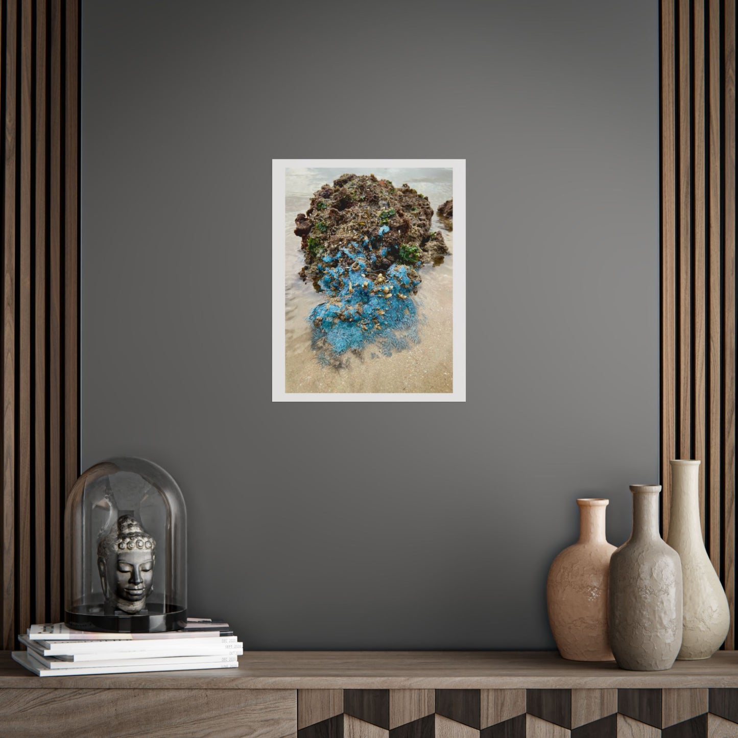Coastal Serenity Unframed Poster - Ocean Rock Art Print for Beach Lovers