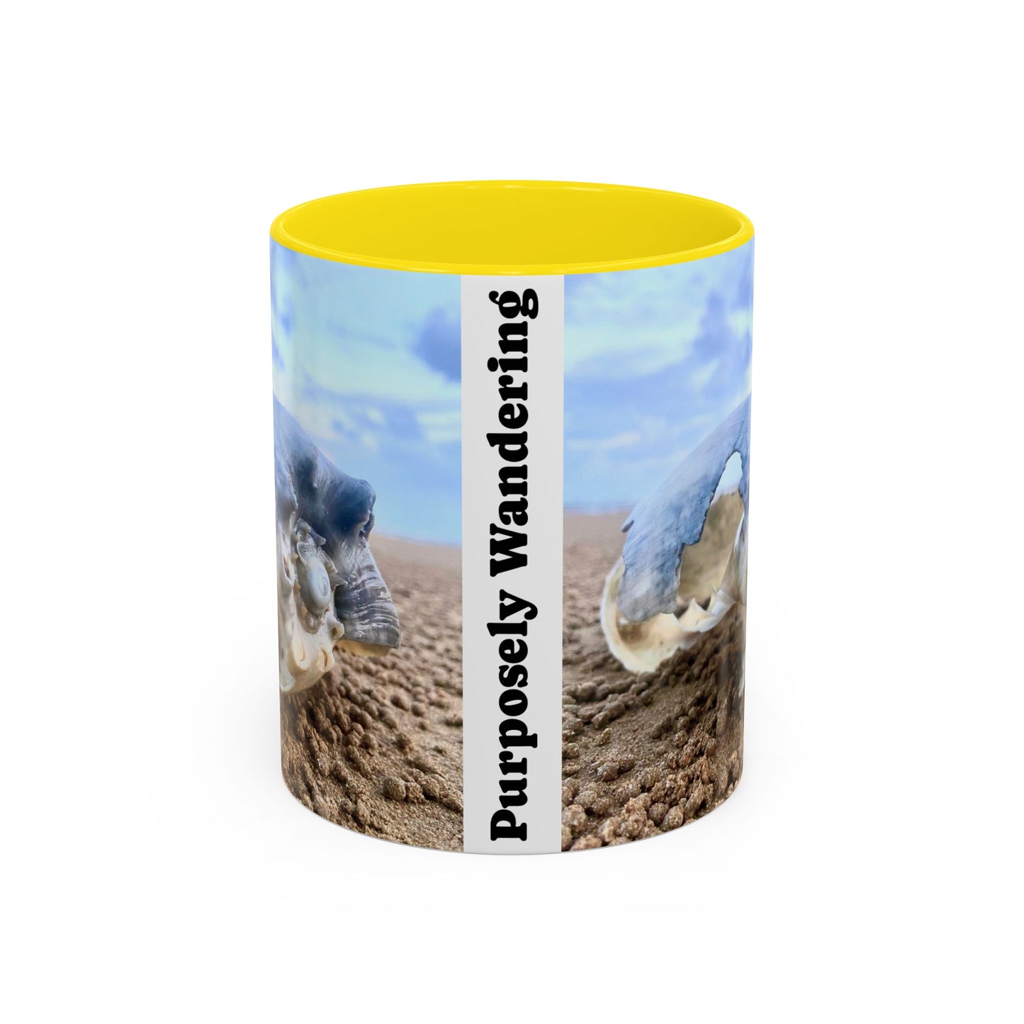 Purposely Wandering Shell Coffee Mug - Beach Vibes | Perfect Gift for Nature Lovers