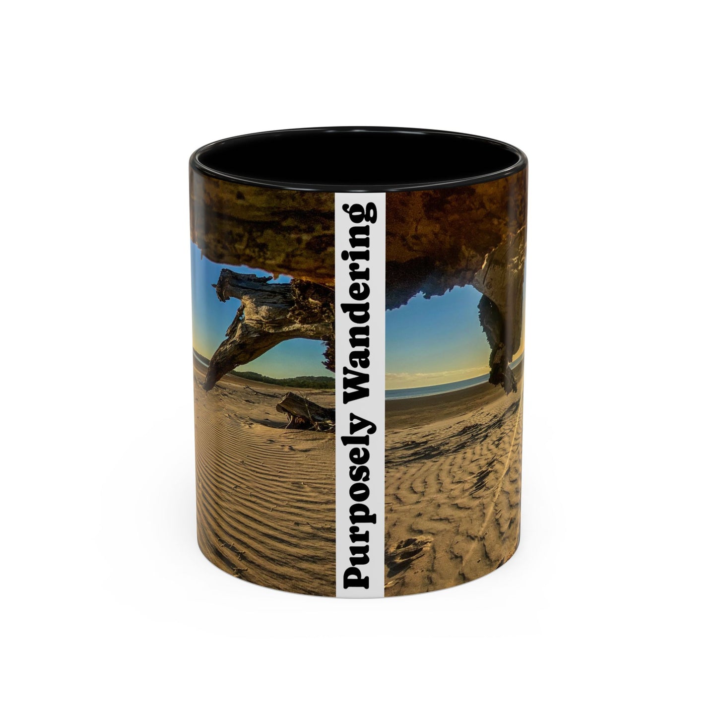 Purposely Wandering Accent Coffee Mug - Coastal Adventure Design - Perfect Gift for Nature Lovers