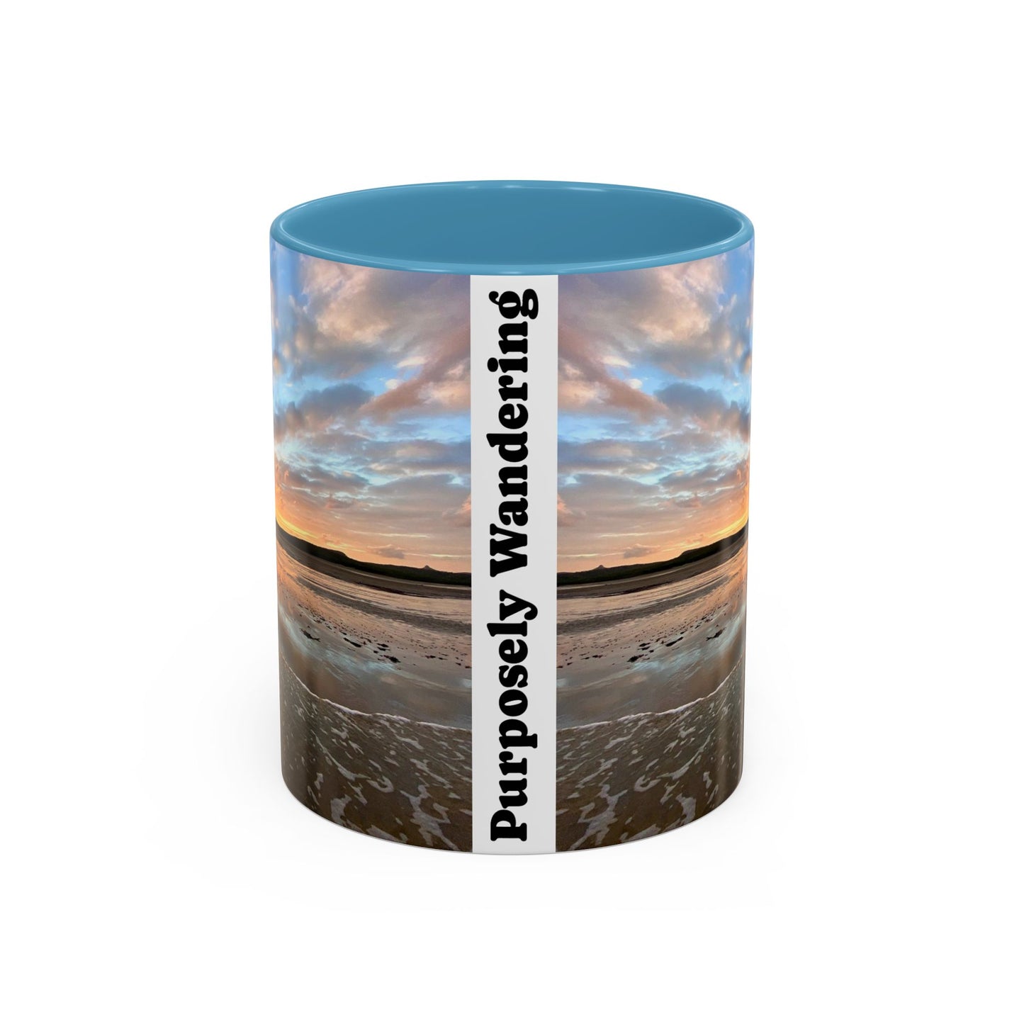 Purposely Wandering Coffee Mug - 11oz & 15oz with Sunset Beach Design