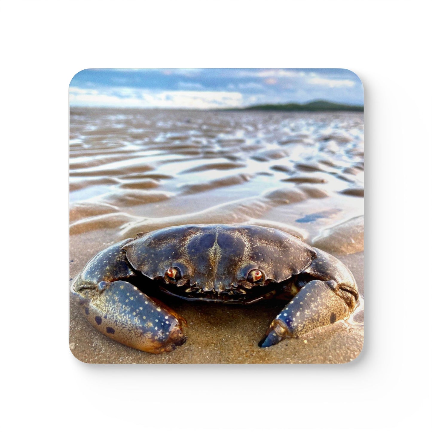 Nature-Inspired Corkwood Coaster Set Featuring Crabby Design - Perfect for Coastal Decor and Gifting