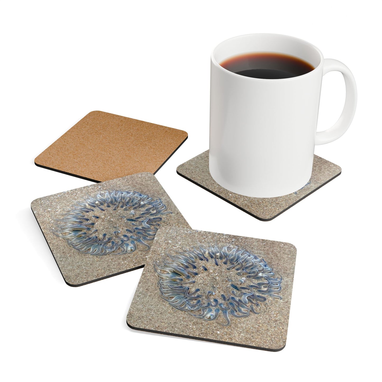 Ocean-Inspired Cork Coaster Set – Elegant Beach Decor for Home & Gifts