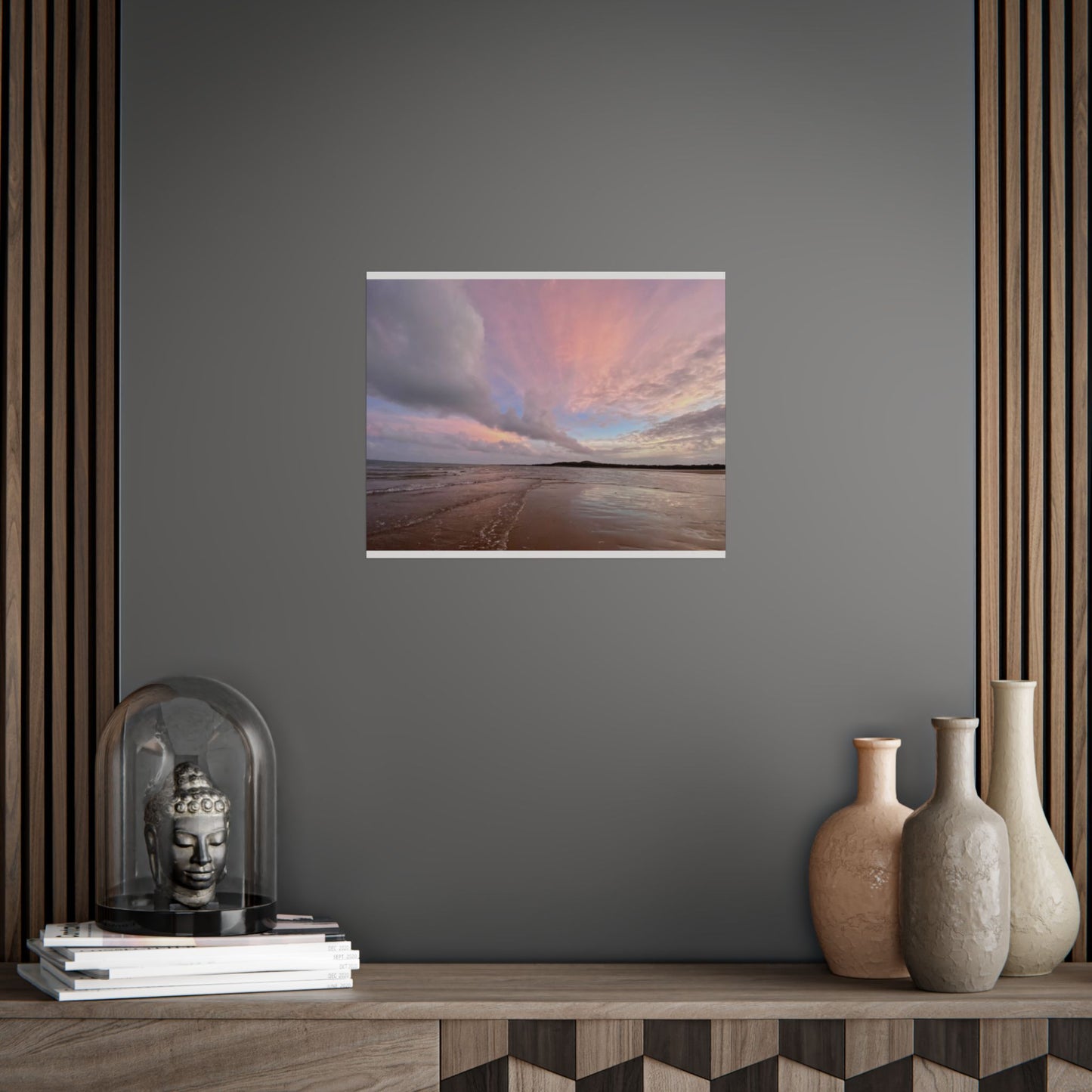 Serene Beach Sunset Unframed Poster - Ideal for Home Decor and Relaxation
