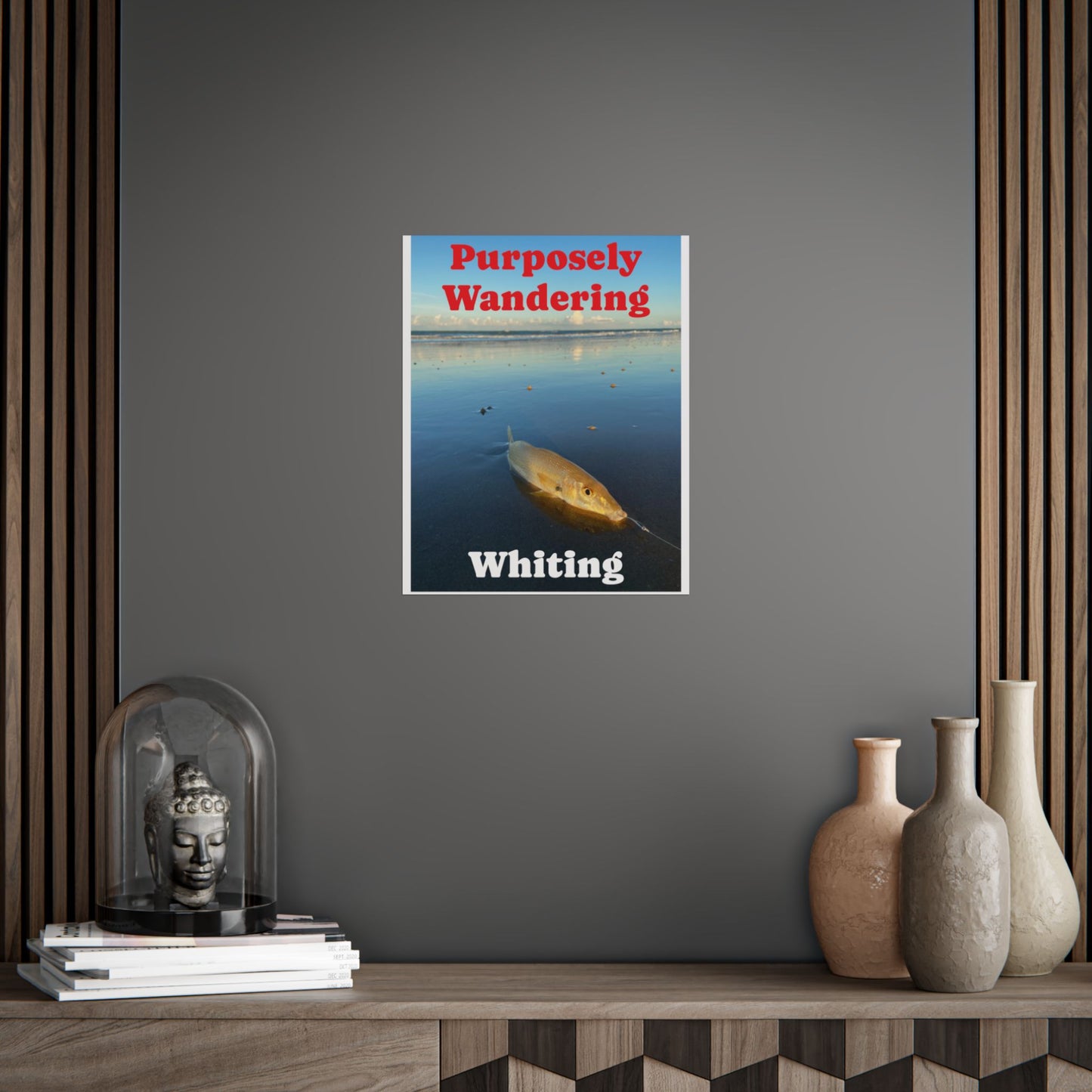 Purposely Wandering Unframed Poster - Coastal Decor with Whiting Fish