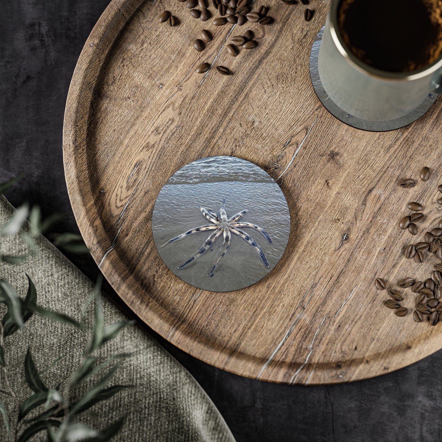 Ocean-Inspired Coasters with Rare Starfish Design – Coastal Home Decor