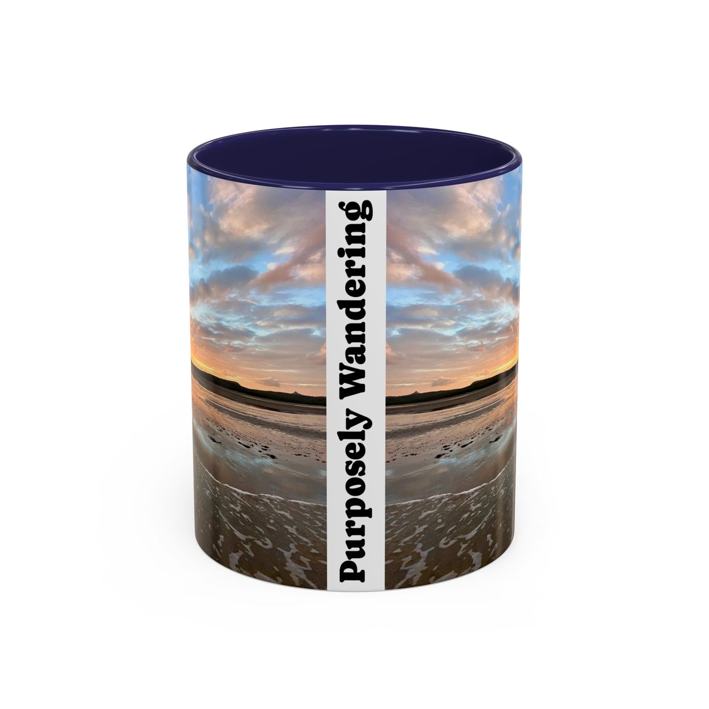 Purposely Wandering Coffee Mug - 11oz & 15oz with Sunset Beach Design