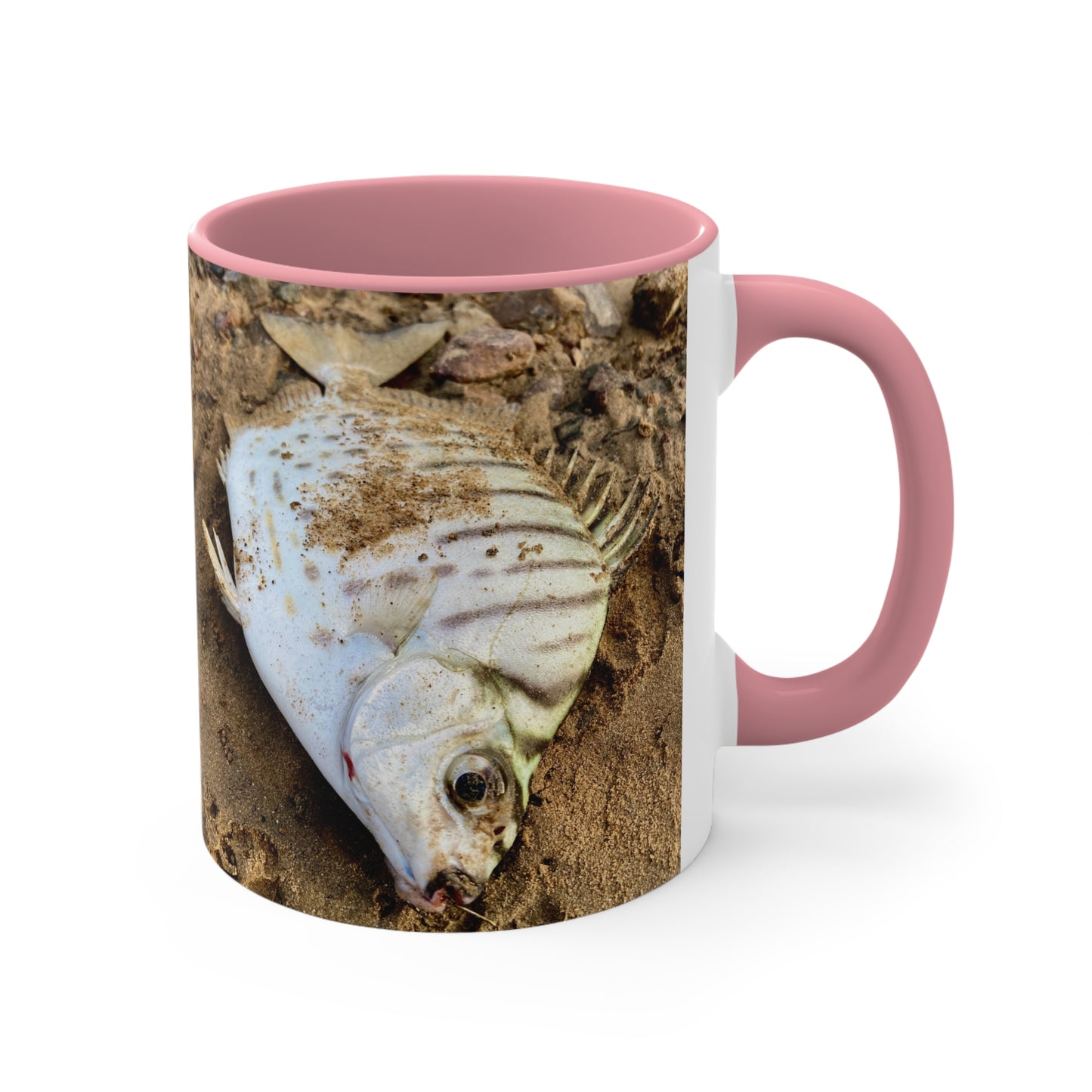 Purposeful Wandering Scat Fish Accent Mug – 11oz Colorful Coffee Cup for Nature Lovers