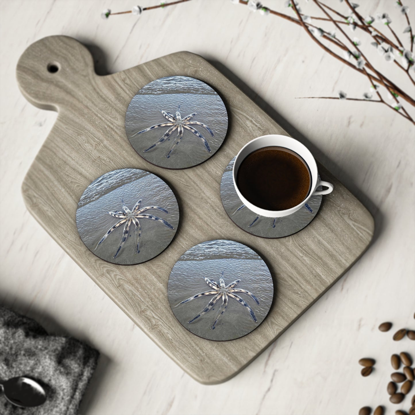 Ocean-Inspired Coasters with Rare Starfish Design – Coastal Home Decor