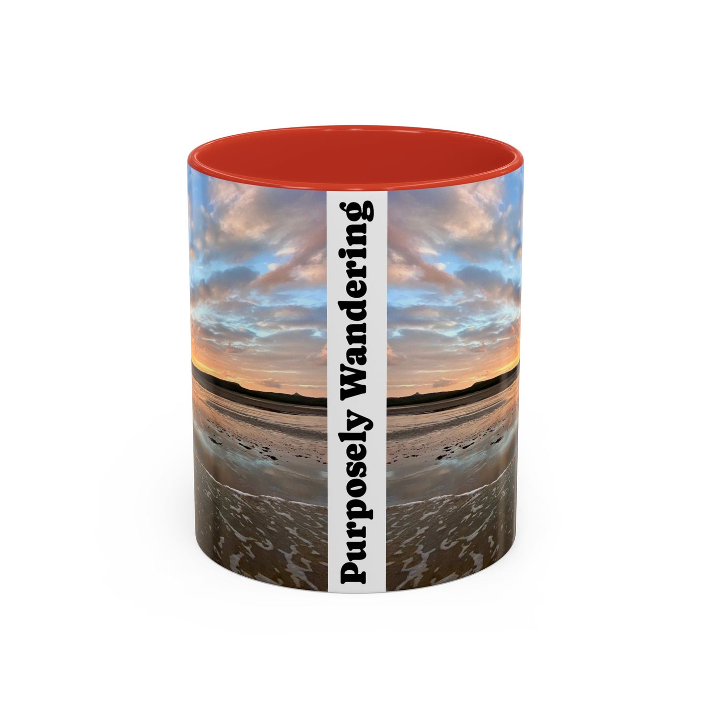 Purposely Wandering Coffee Mug - 11oz & 15oz with Sunset Beach Design