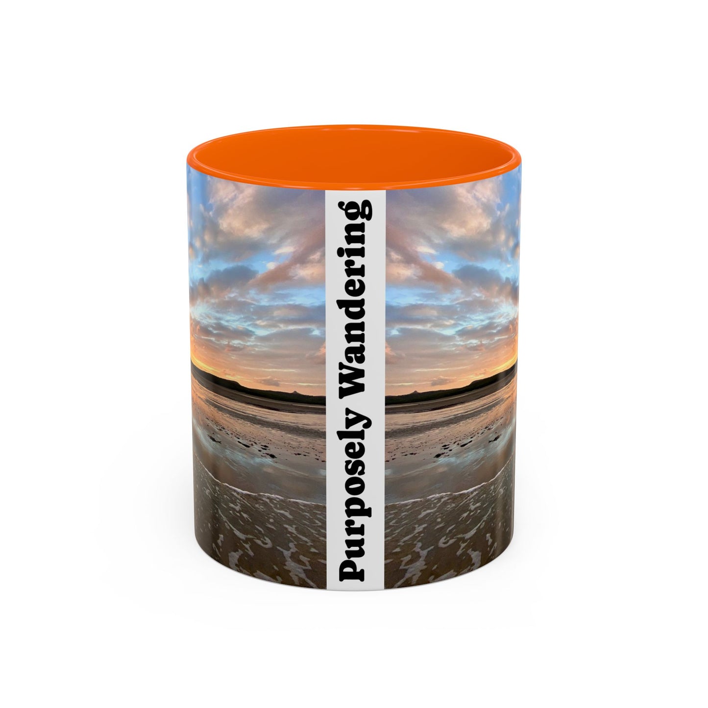 Purposely Wandering Coffee Mug - 11oz & 15oz with Sunset Beach Design