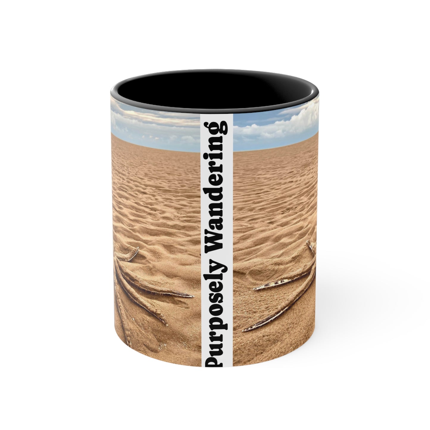 Purposely Wandering 11oz Colorful Accent Mug - Beach Vibes for Adventure Lovers