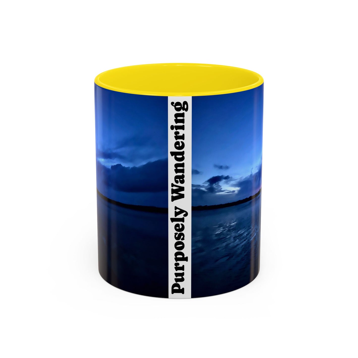 Purposely Wandering Accent Coffee Mug - Serene Sunset Design for Nature Lovers