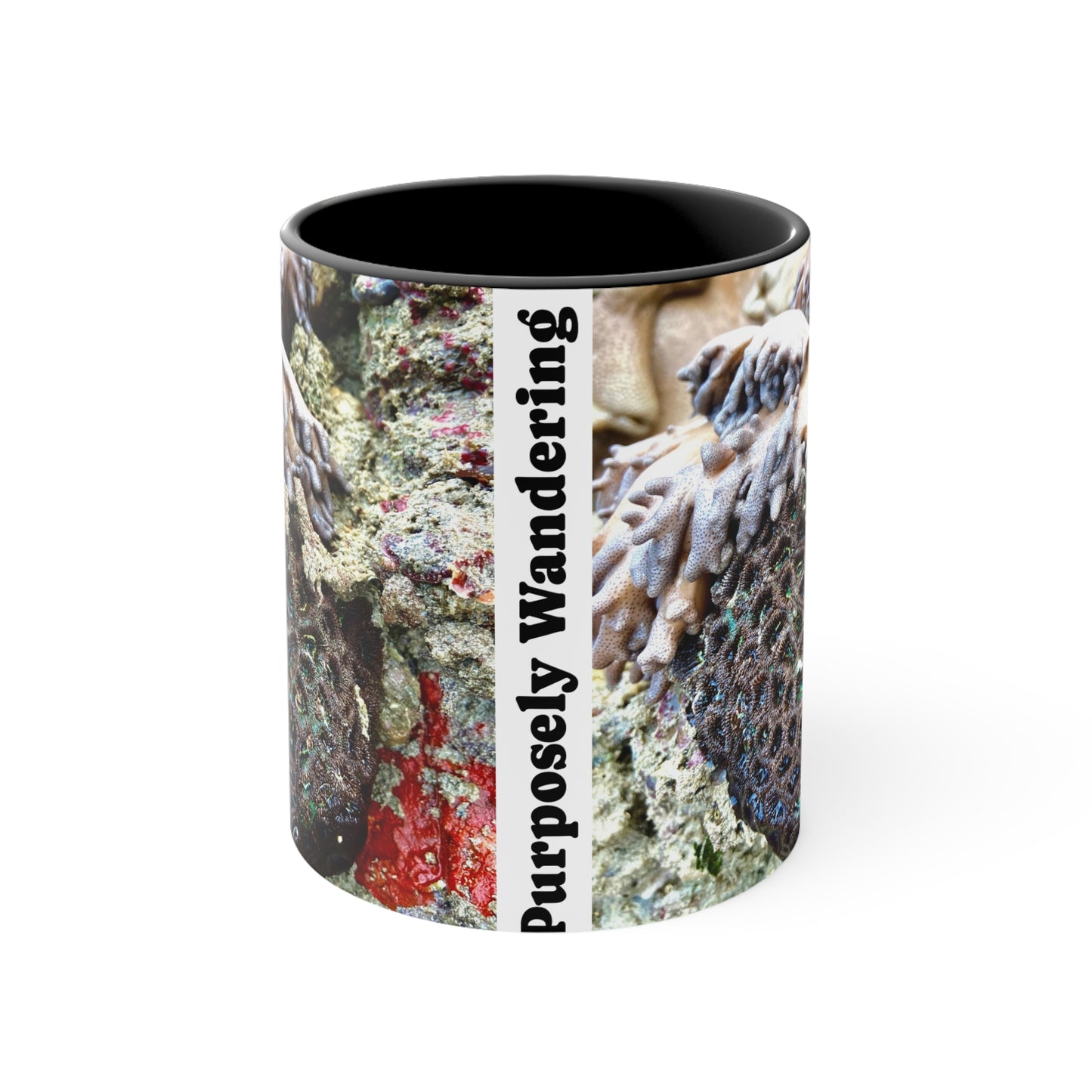 Purposely Wandering Coral Accent Mug - 11oz Colorful Coffee Cup
