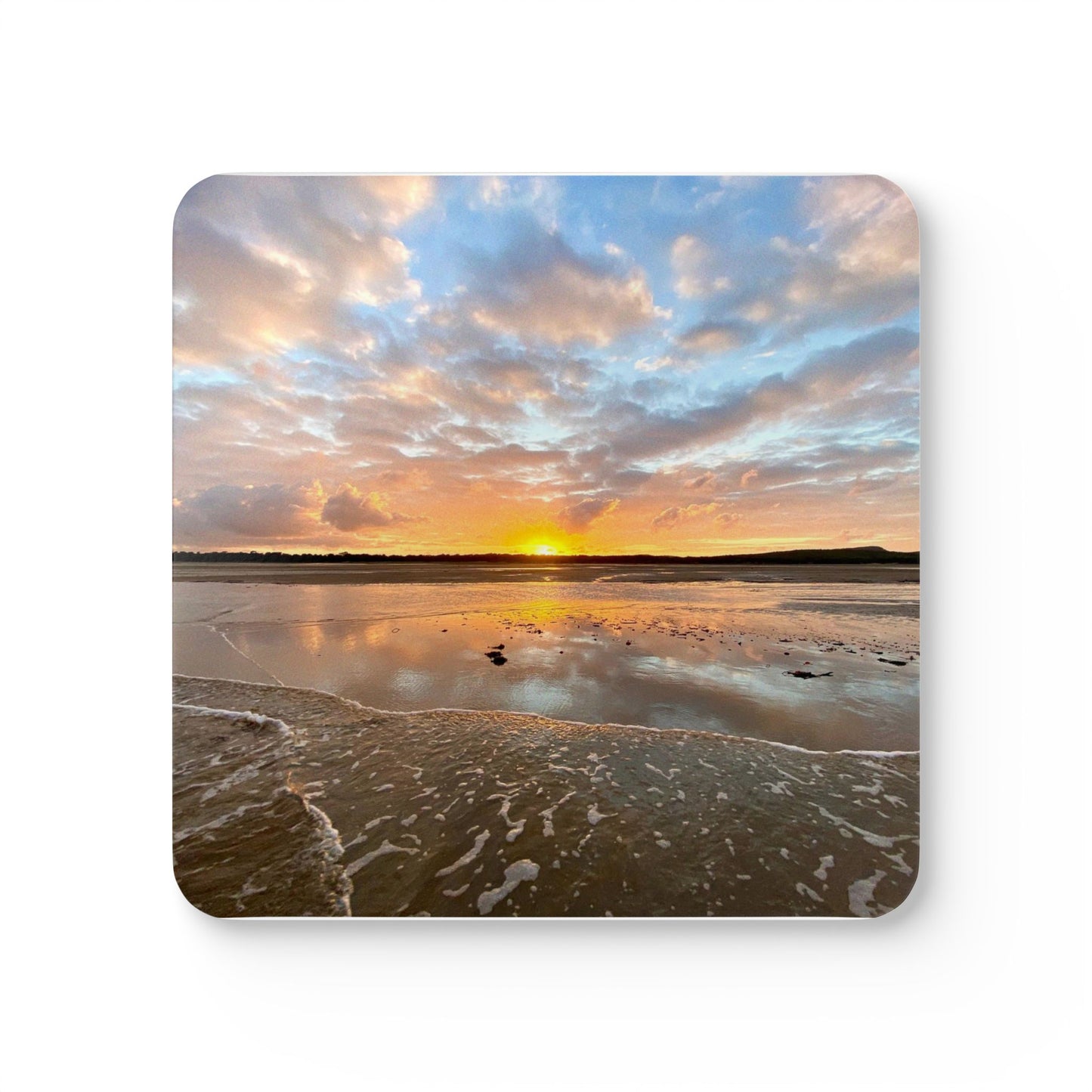 Sunset Beach Corkwood Coaster Set - Ideal for Home Decor and Gifts