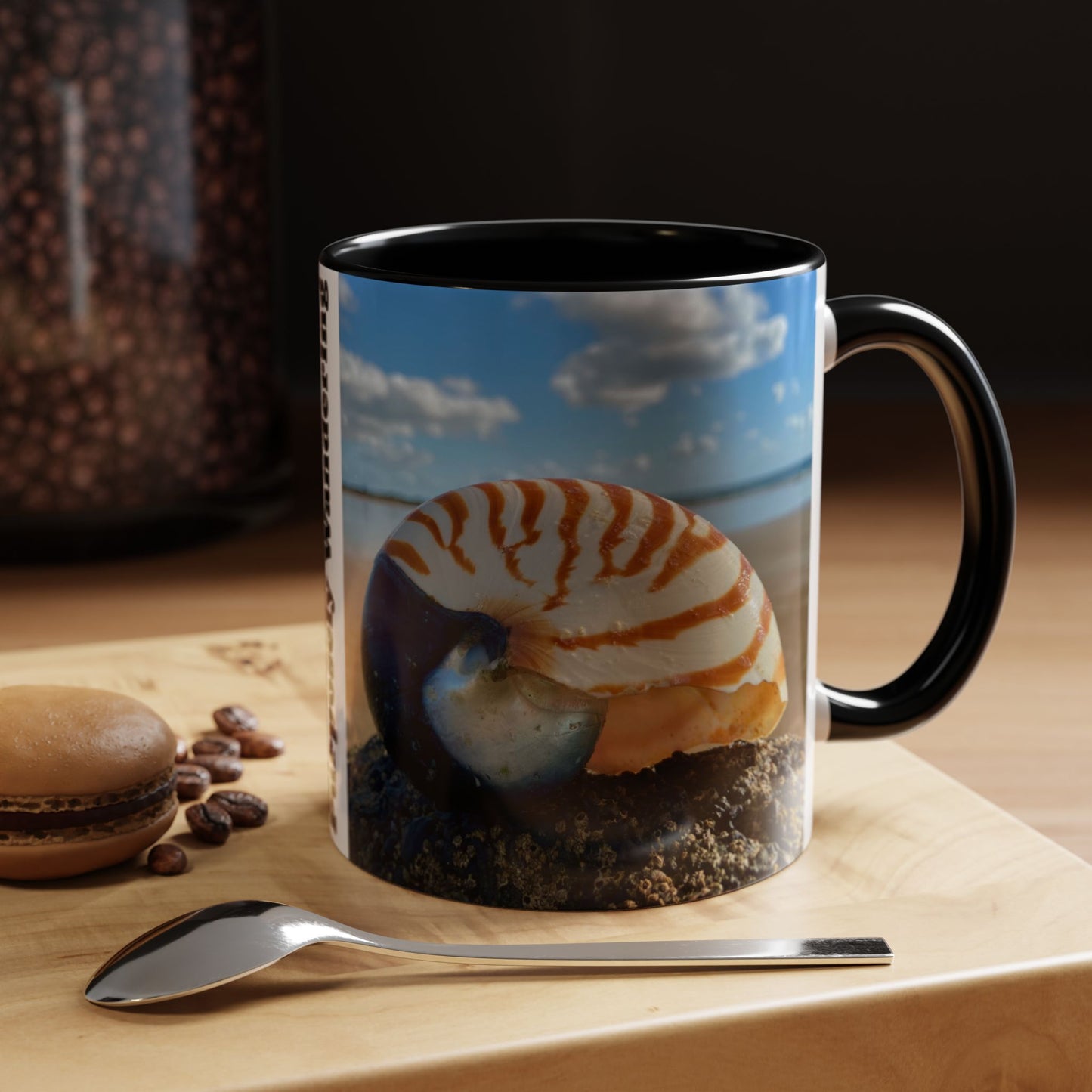 Beach-Inspired Accent Coffee Mug - 'Purposely Wandering' Design