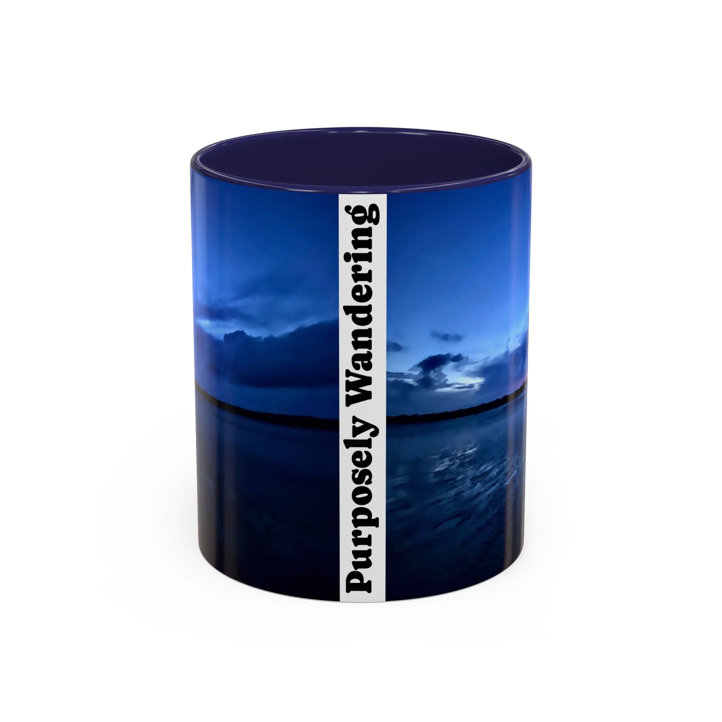 Purposely Wandering Accent Coffee Mug - Serene Sunset Design for Nature Lovers