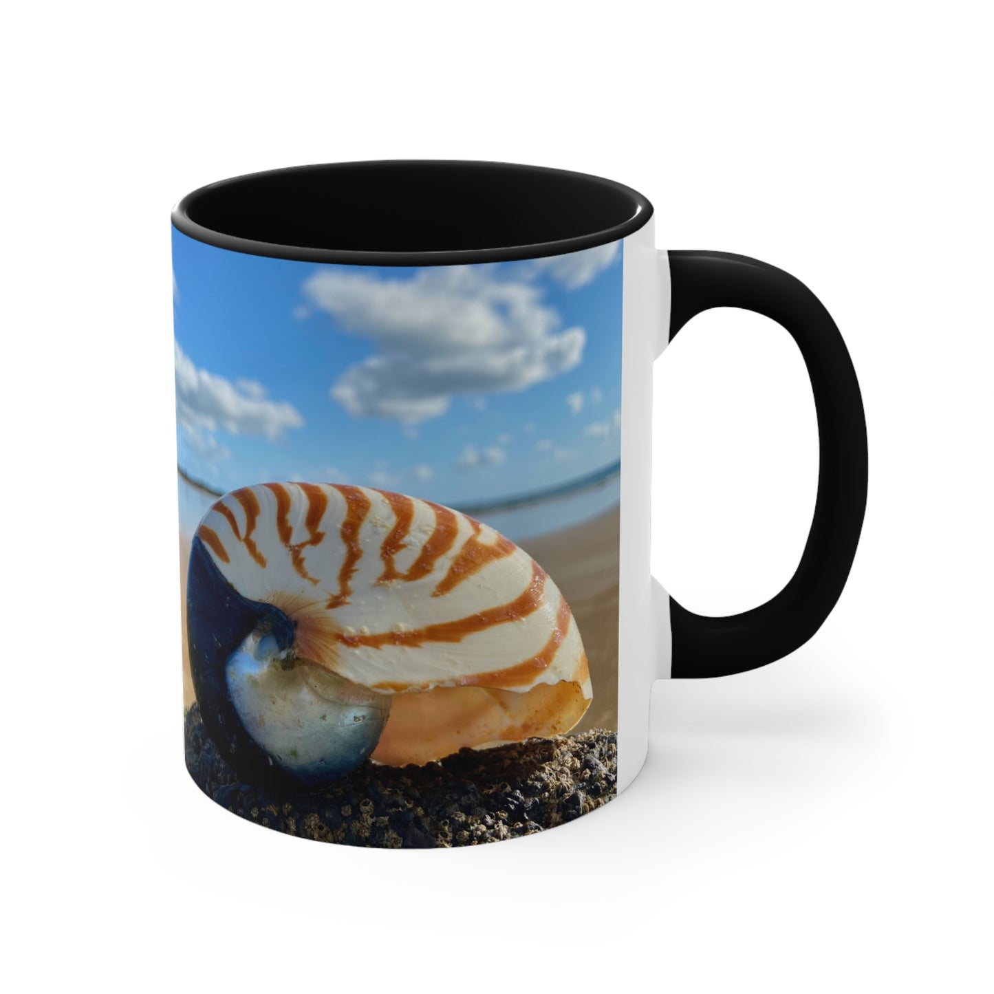 Colorful Nautilus Mug - Purposefully Wandering - 11oz Coffee Cup for Beach Lovers
