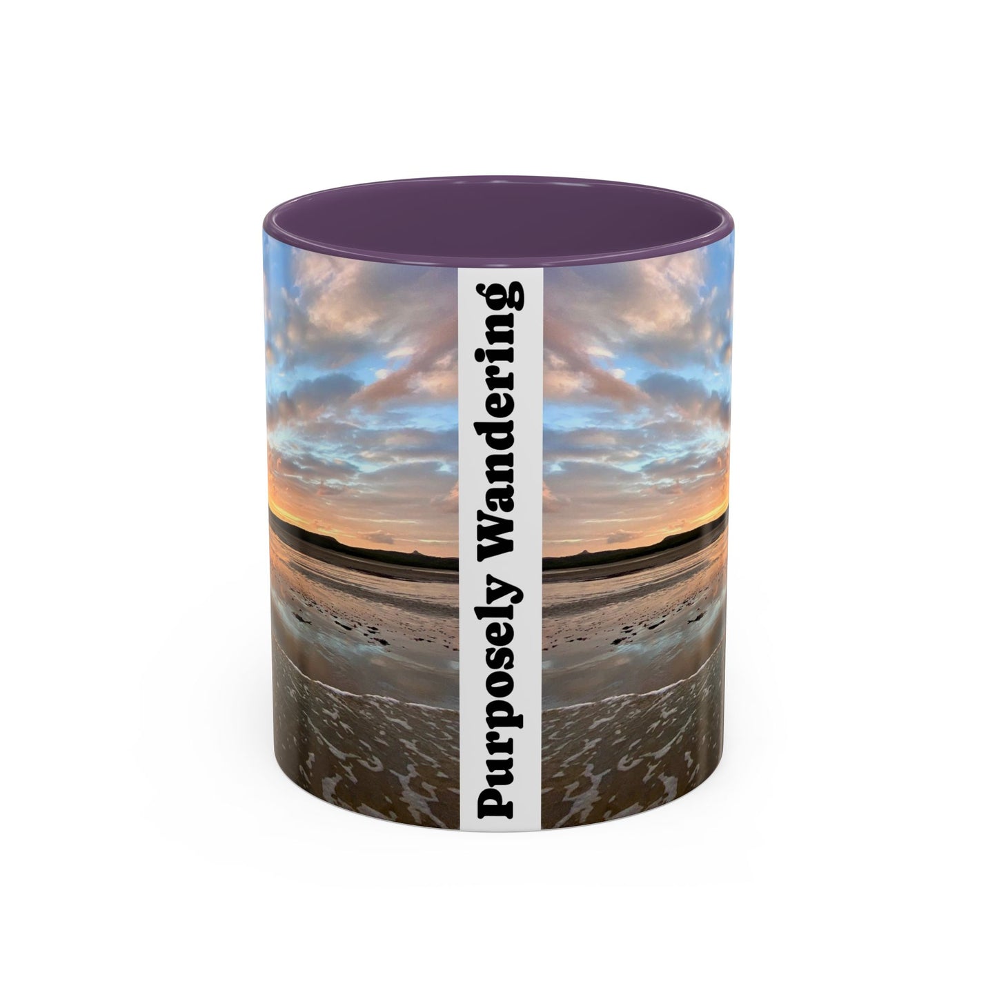 Purposely Wandering Coffee Mug - 11oz & 15oz with Sunset Beach Design
