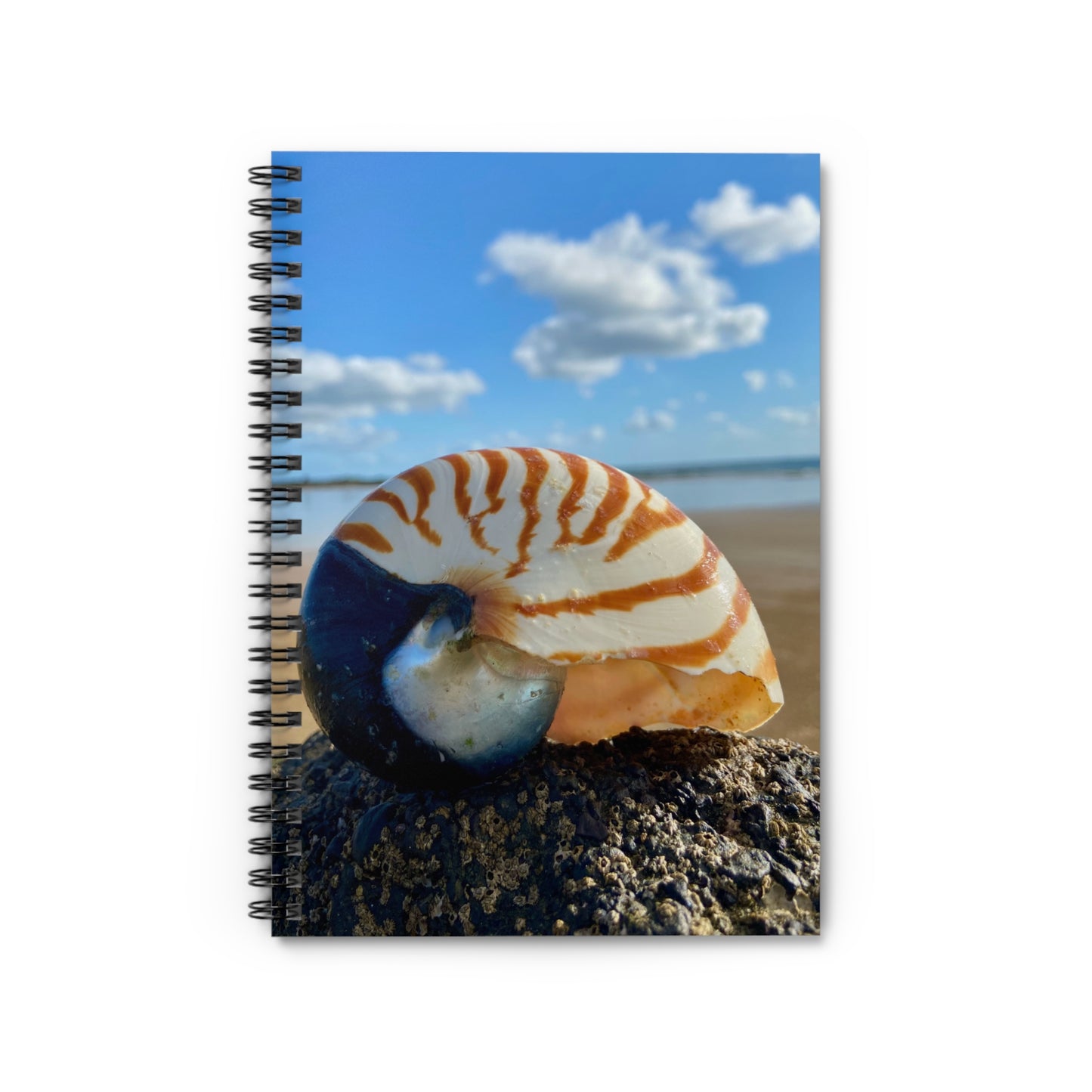 Ocean-Inspired Spiral Notebook - Nautilus Shell Design
