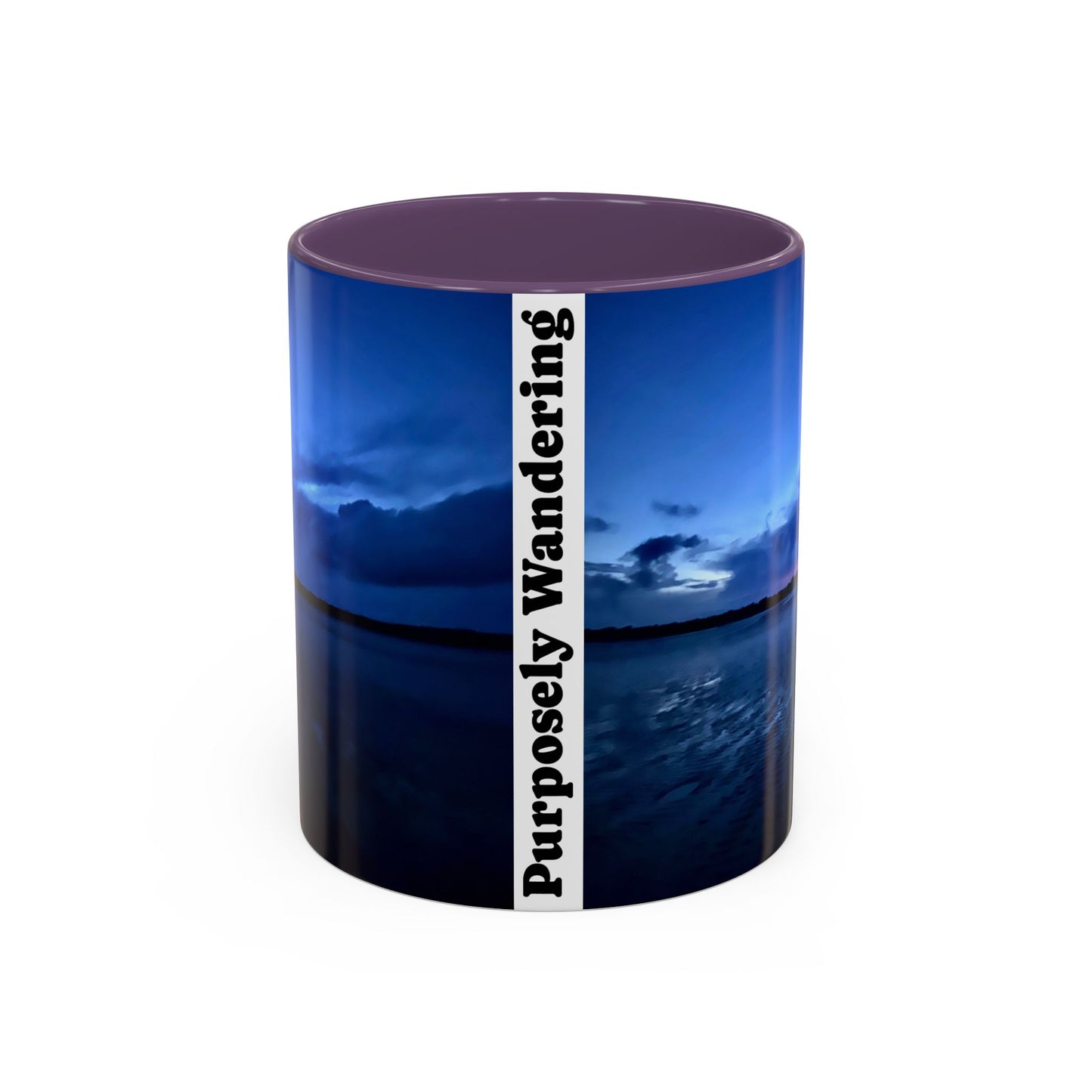 Purposely Wandering Accent Coffee Mug - Serene Sunset Design for Nature Lovers