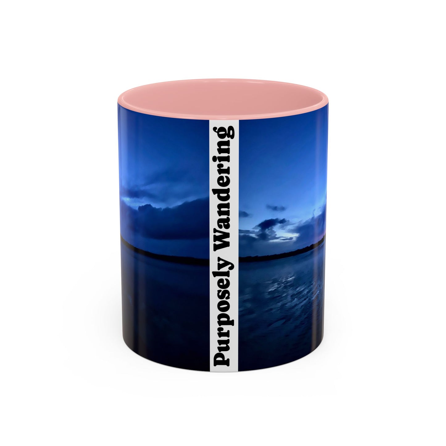 Purposely Wandering Accent Coffee Mug - Serene Sunset Design for Nature Lovers
