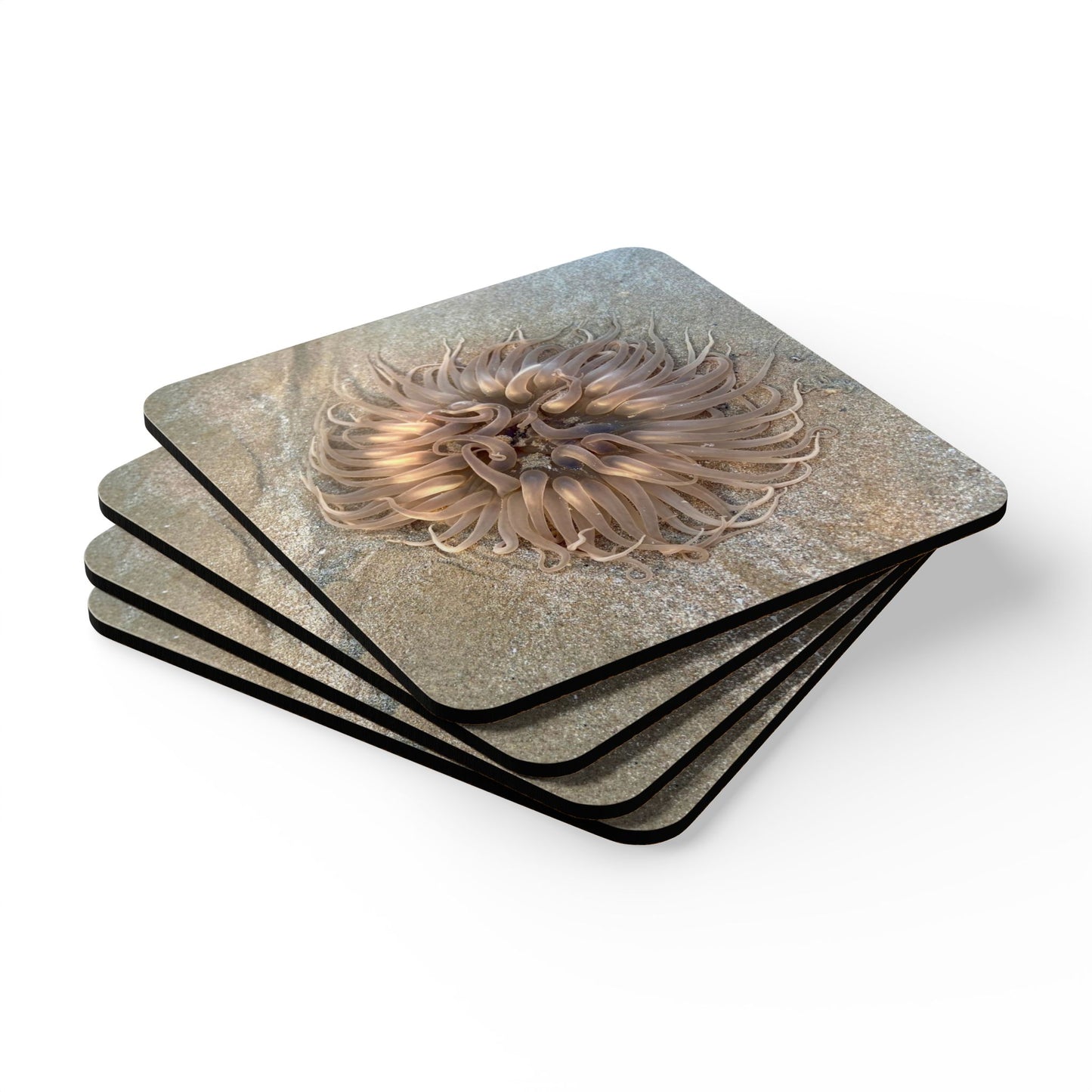 Ocean-Themed Corkwood Coaster Set - Nautical Home Décor for Beach Lovers