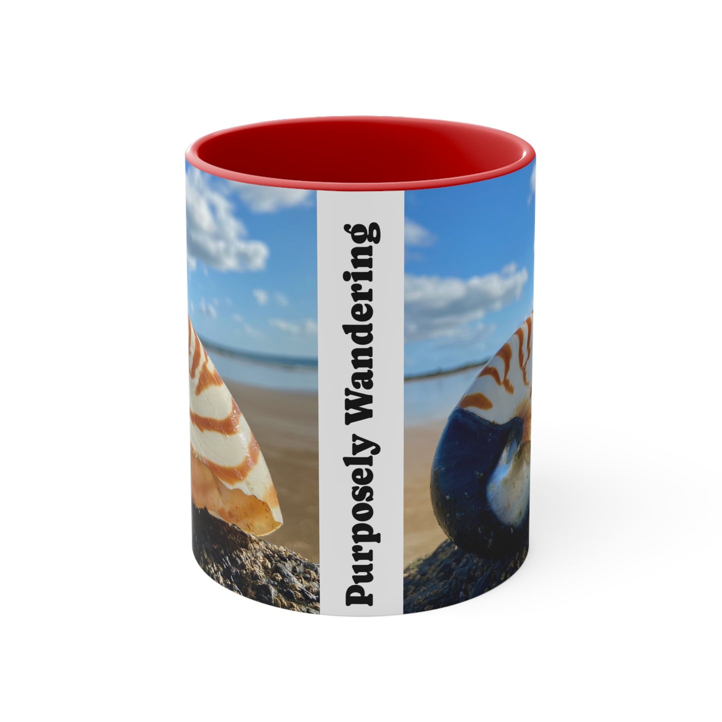 Colorful Nautilus Mug - Purposefully Wandering - 11oz Coffee Cup for Beach Lovers